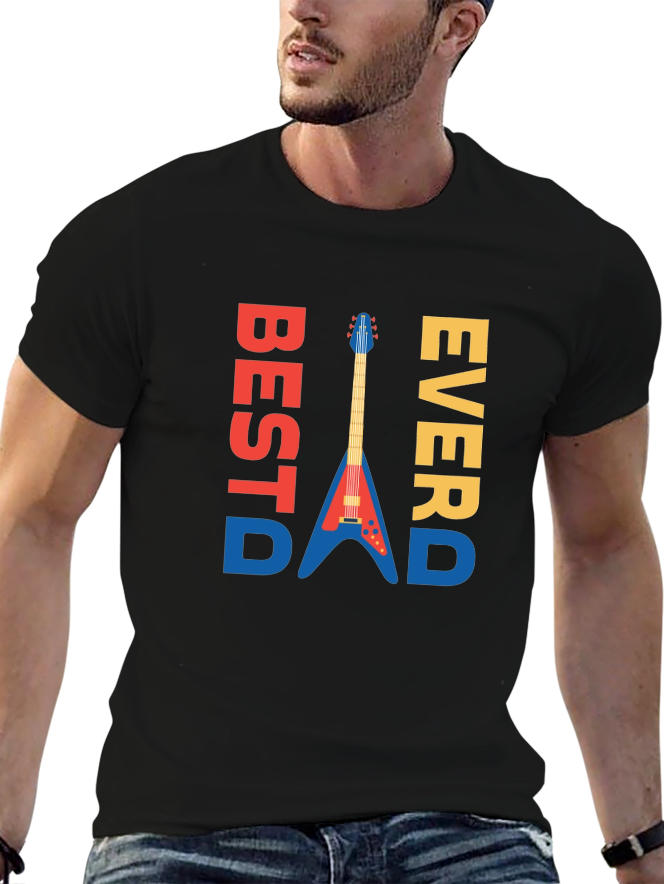 Best Dad Ever Guitar Graphic Tee - Mens