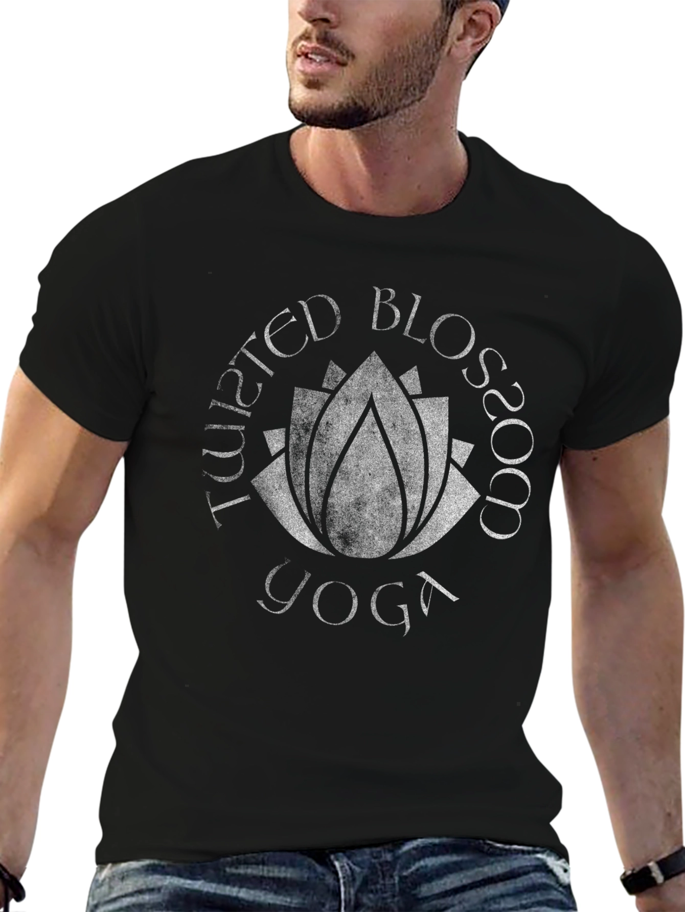 Twisted Blossom Yoga Graphic T-Shirt