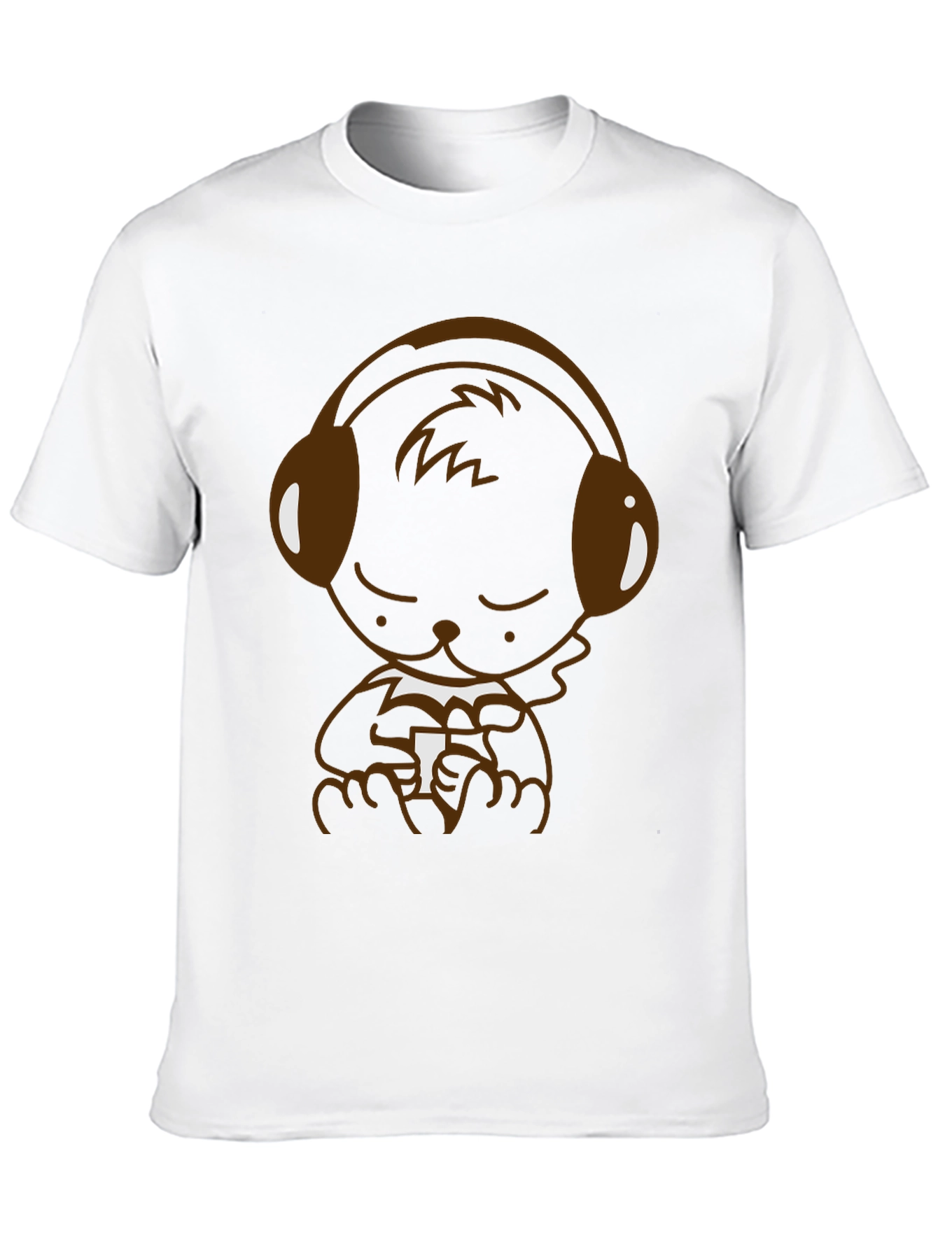 Bear with Headphones Graphic T-Shirt - Black