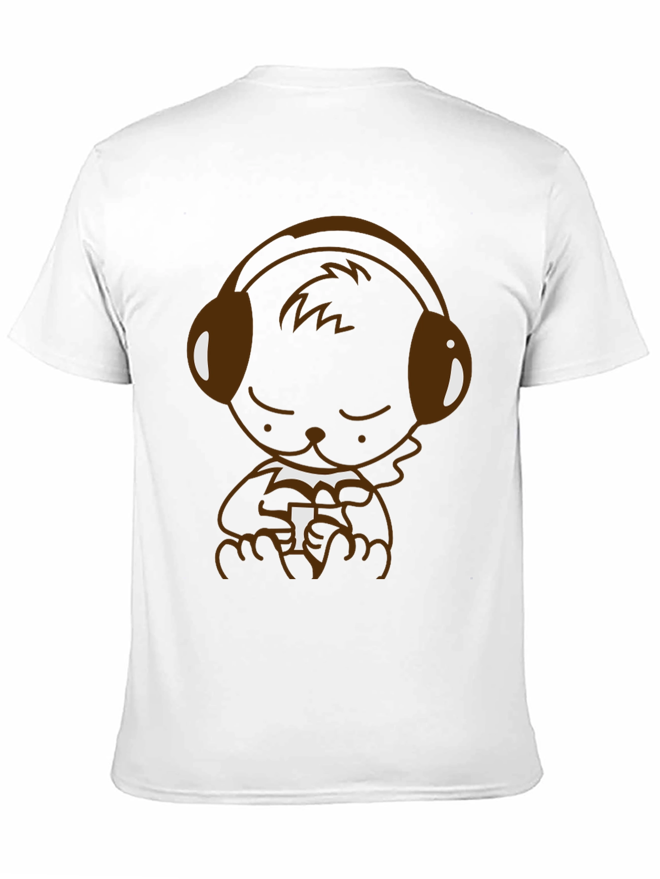 Bear with Headphones Graphic T-Shirt - Black