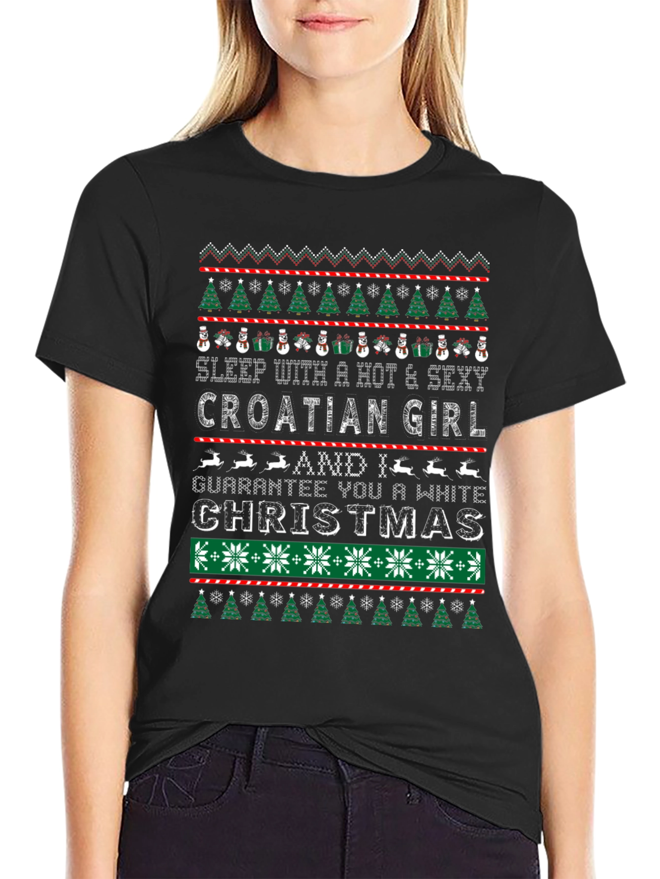 Croatian Girl Ugly Christmas Sweater T-Shirt