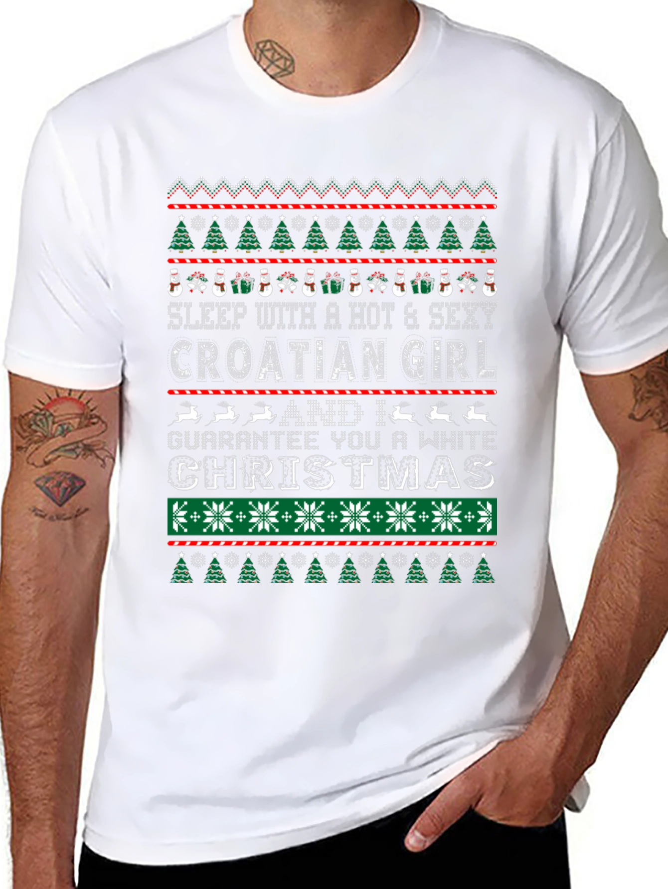 Croatian Girl Ugly Christmas Sweater T-Shirt