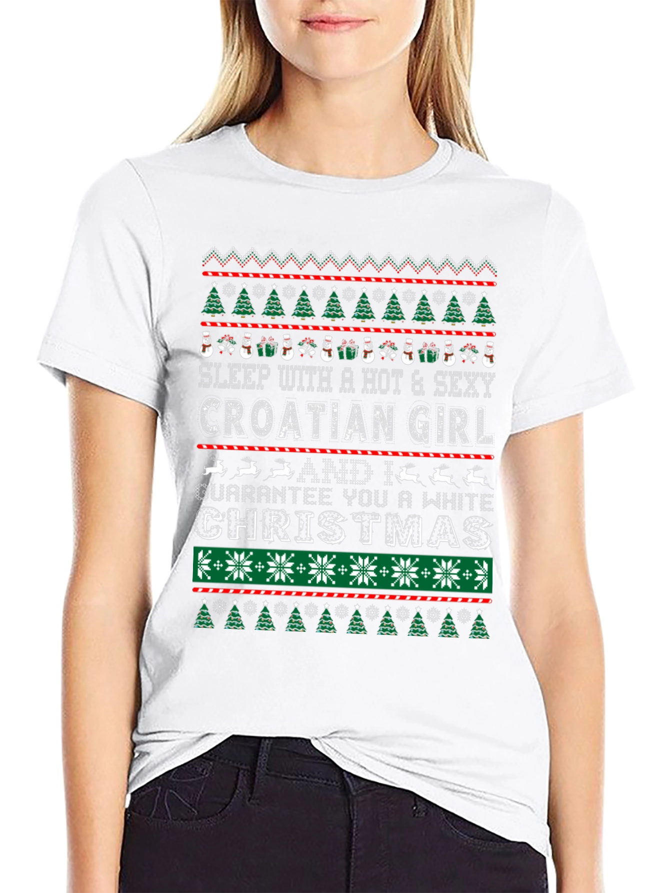 Croatian Girl Ugly Christmas Sweater T-Shirt