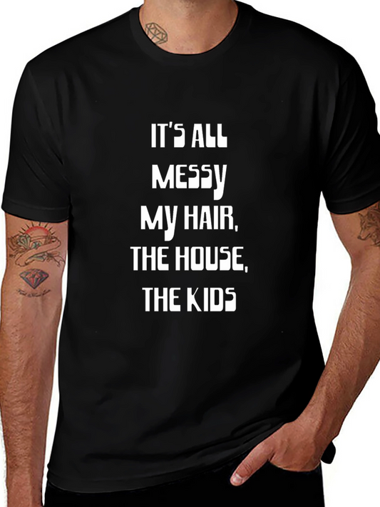 Messy Hair House Kids T-Shirt - Black
