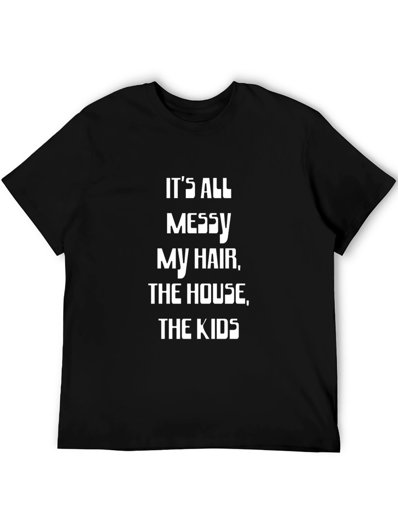 Messy Hair House Kids T-Shirt - Black