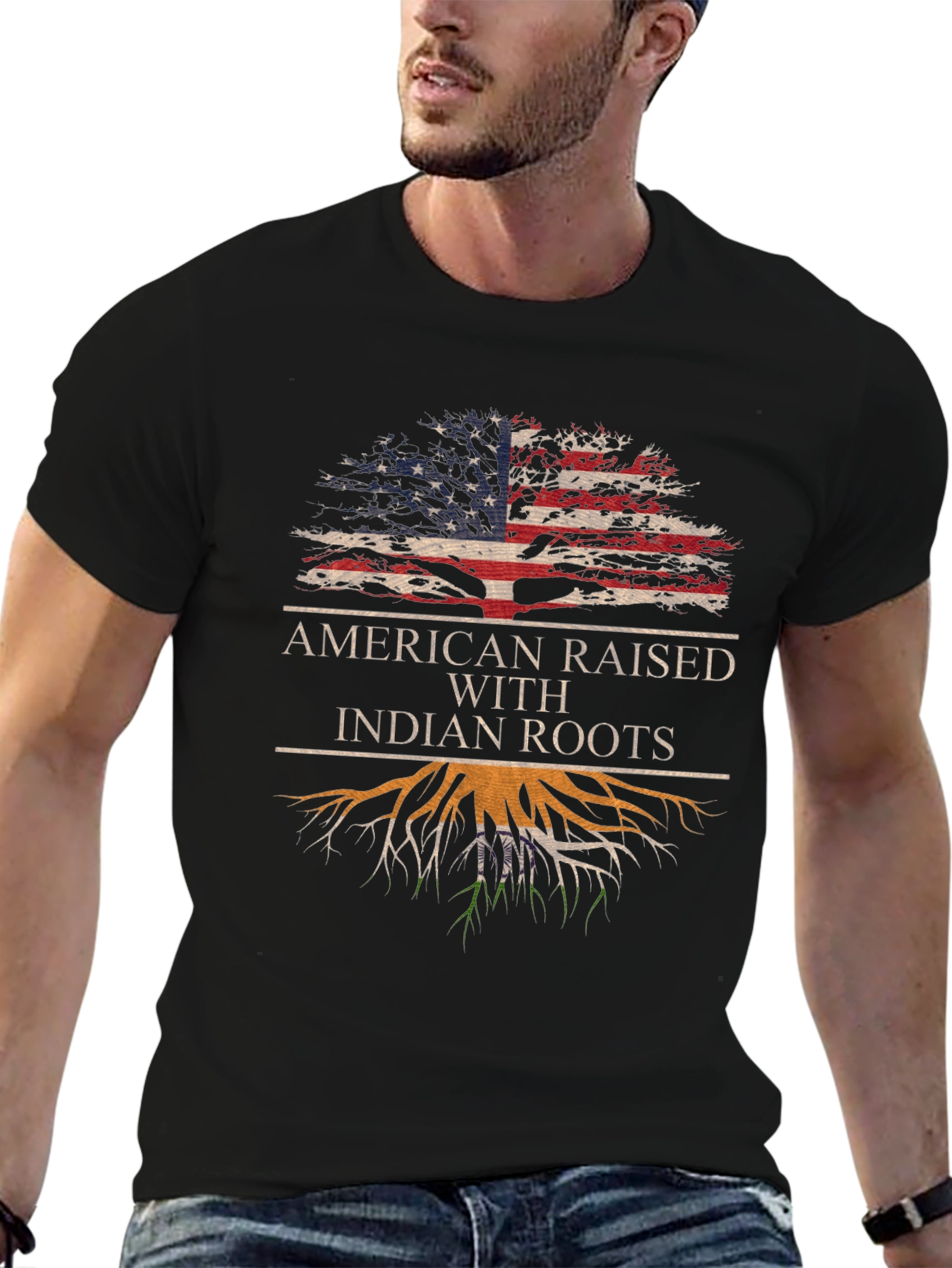 American Raised Indian Roots Graphic Tee