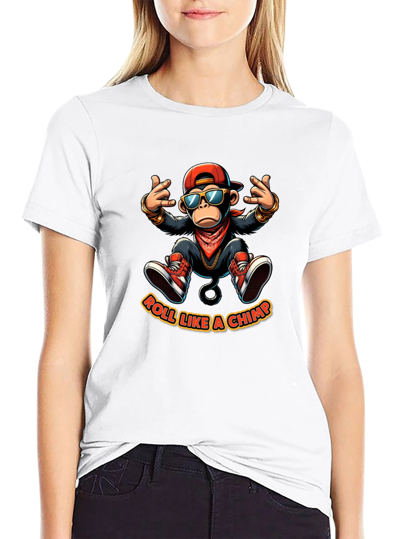 Roll Like A Chimp Black T-Shirt