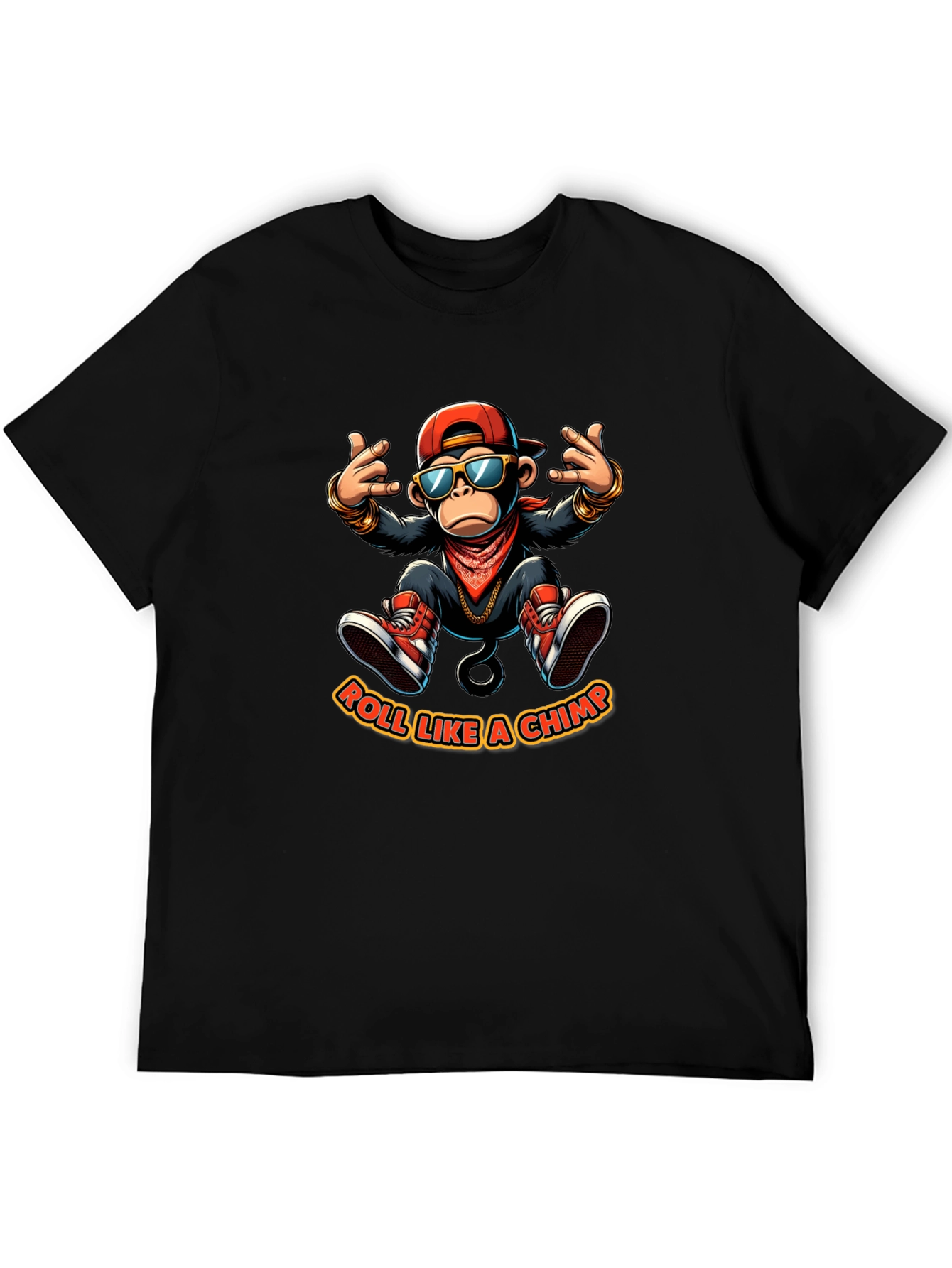 Roll Like A Chimp Black T-Shirt