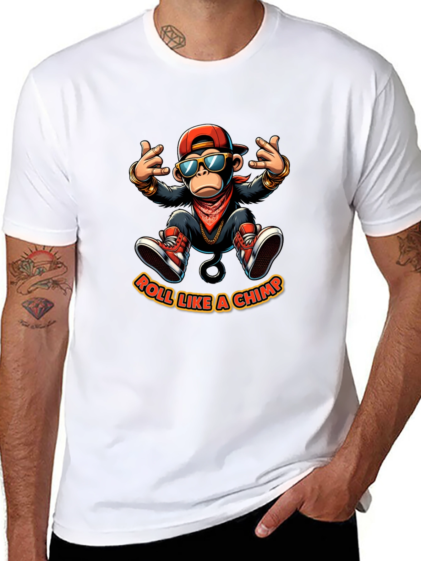 Roll Like A Chimp Black T-Shirt