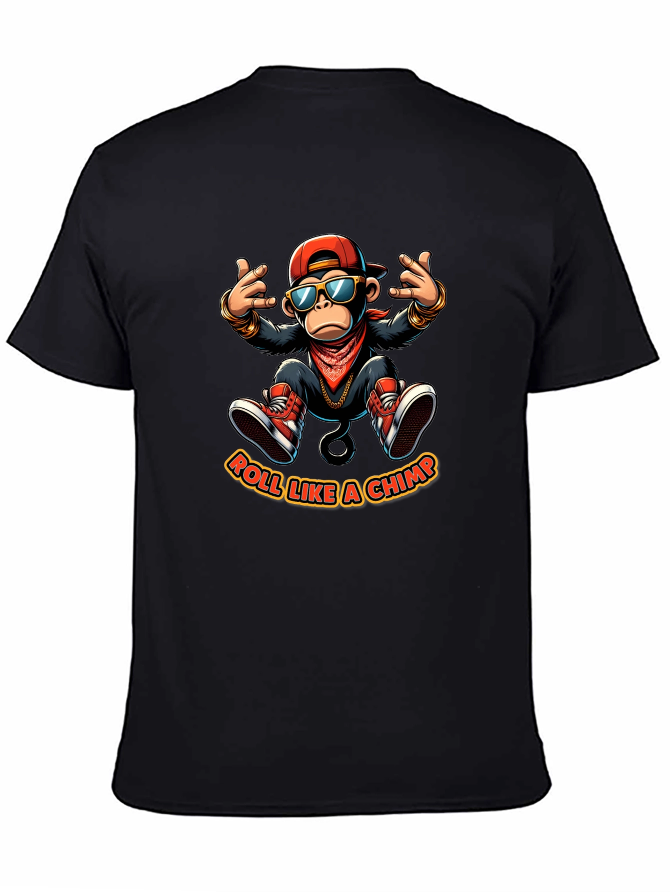 Roll Like A Chimp Black T-Shirt