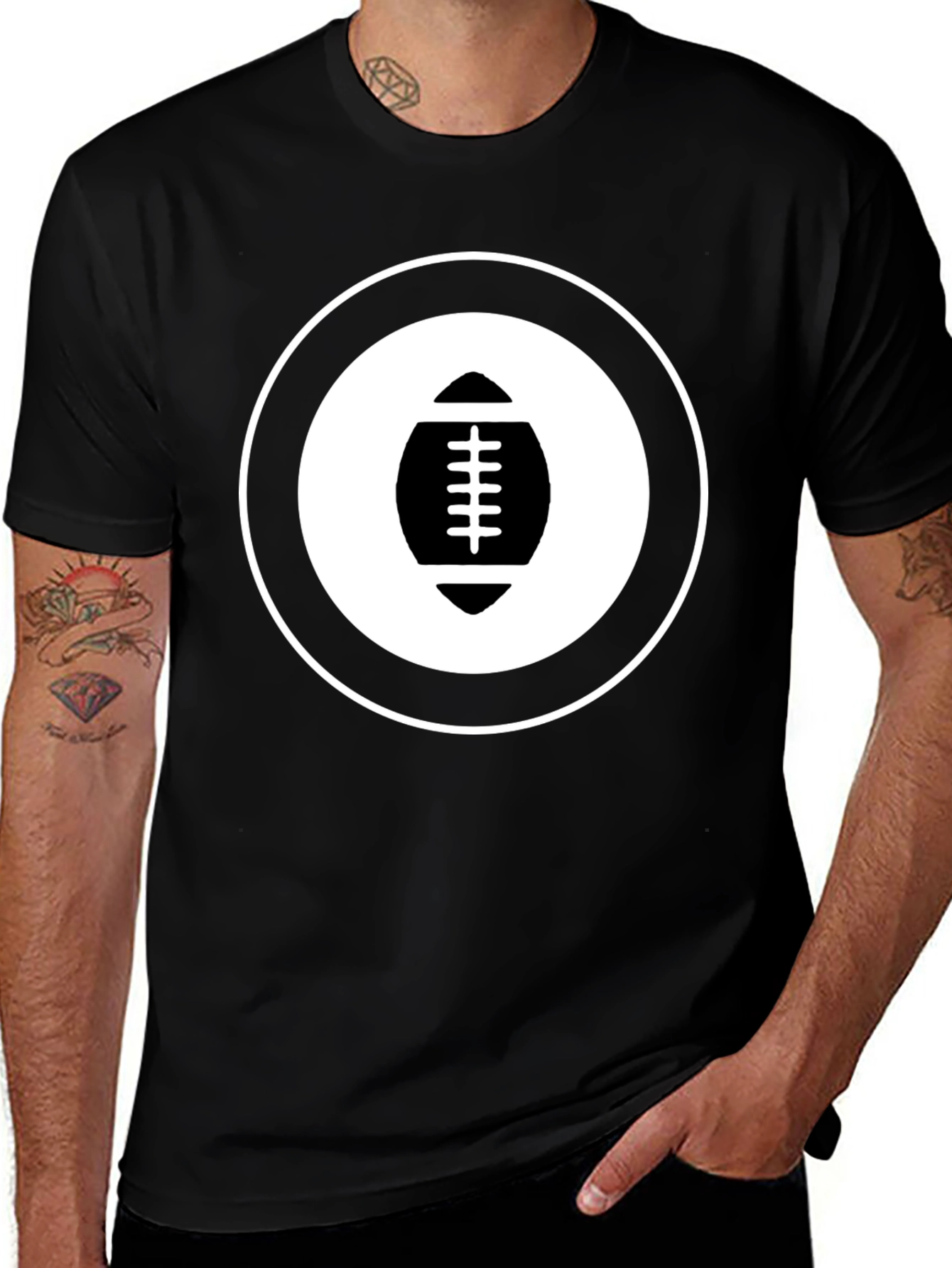 Football Graphic T-Shirt - Black
