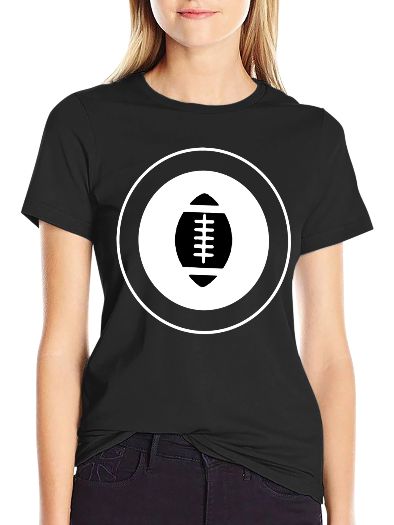 Football Graphic T-Shirt - Black