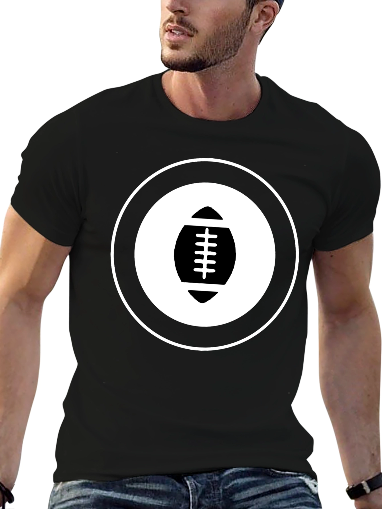 Football Graphic T-Shirt - Black