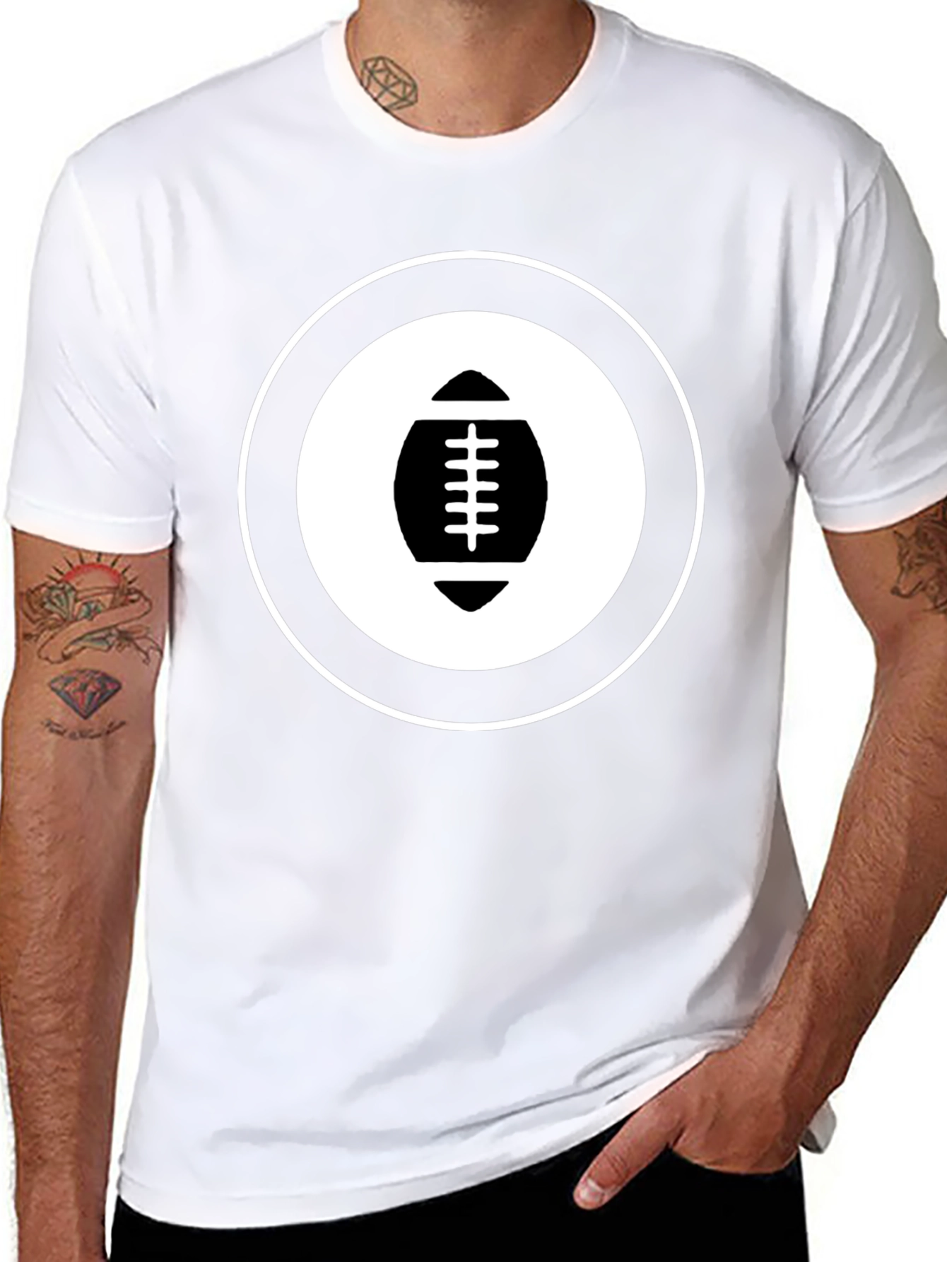 Football Graphic T-Shirt - Black