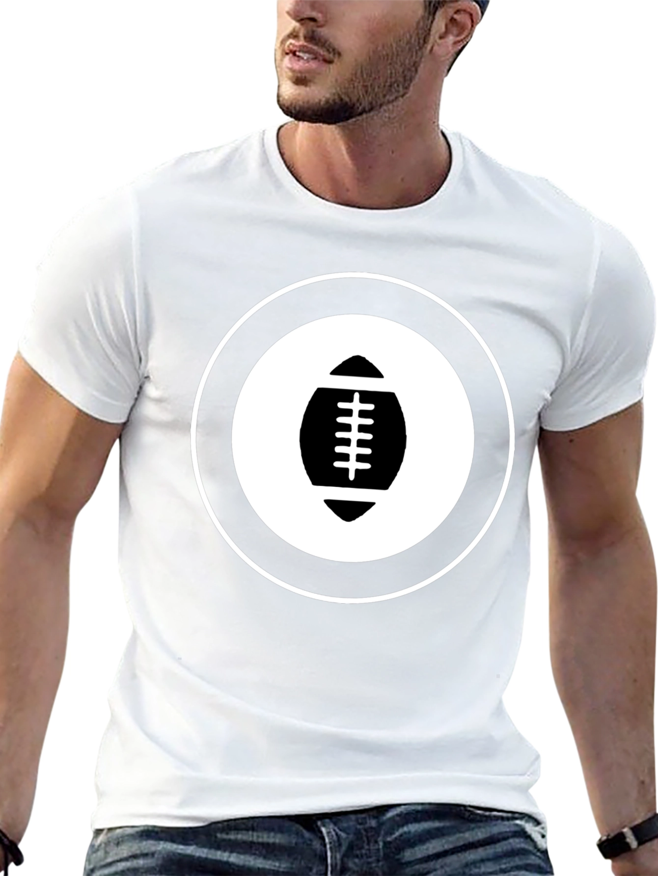 Football Graphic T-Shirt - Black