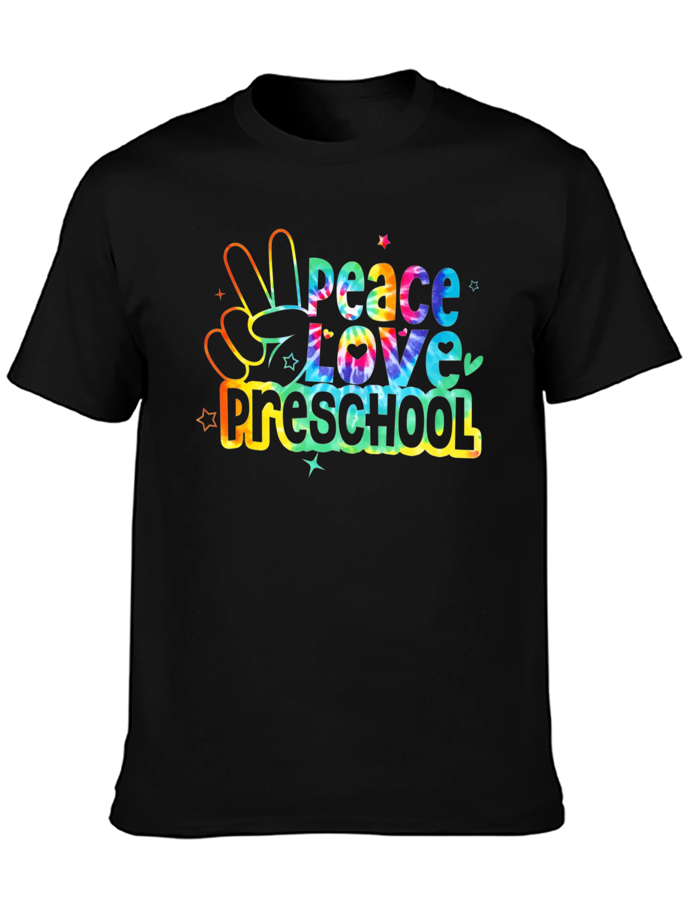 Peace Love Preschool Tie Dye Graphic Tee