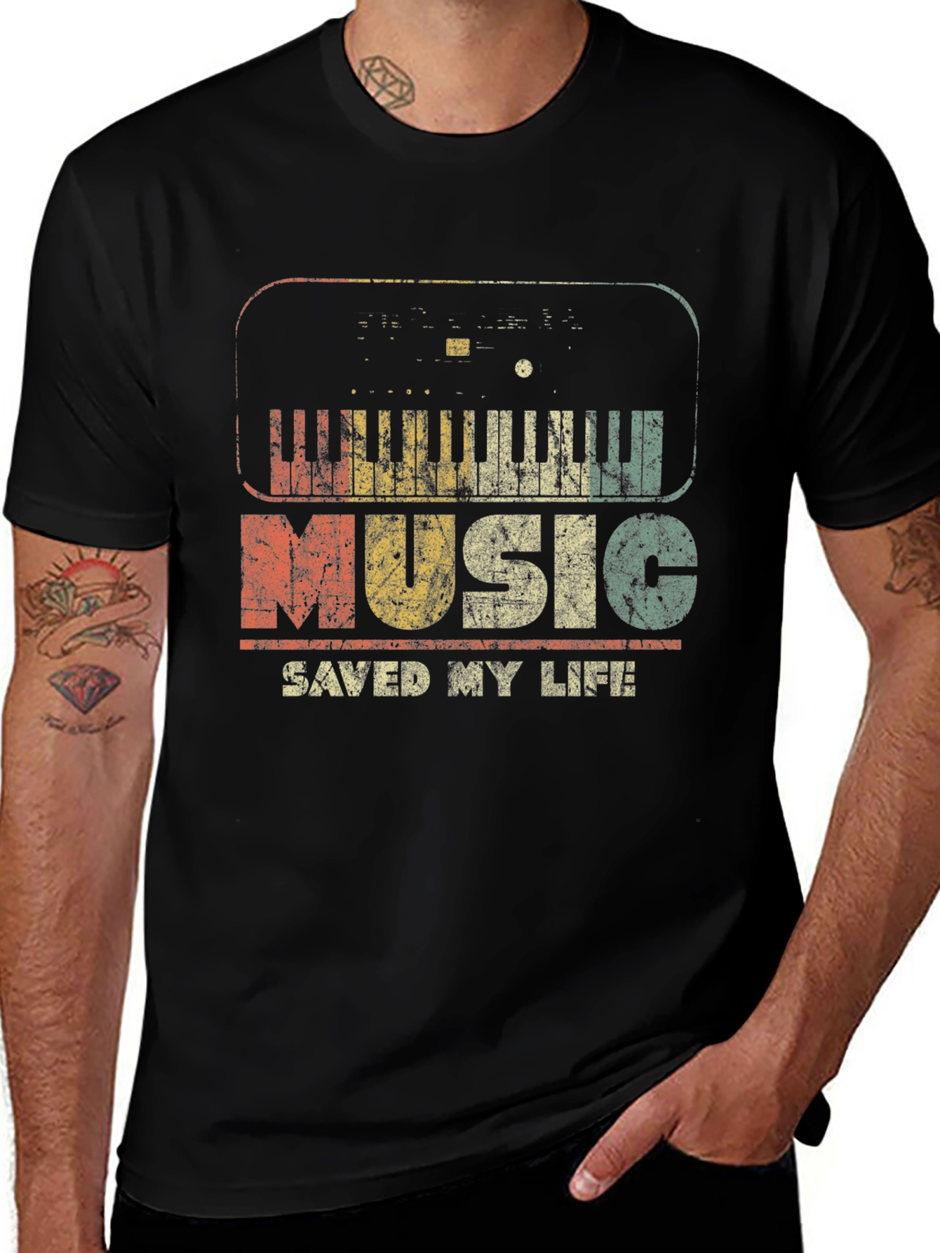 Music Saved My Life Retro Graphic T-Shirt