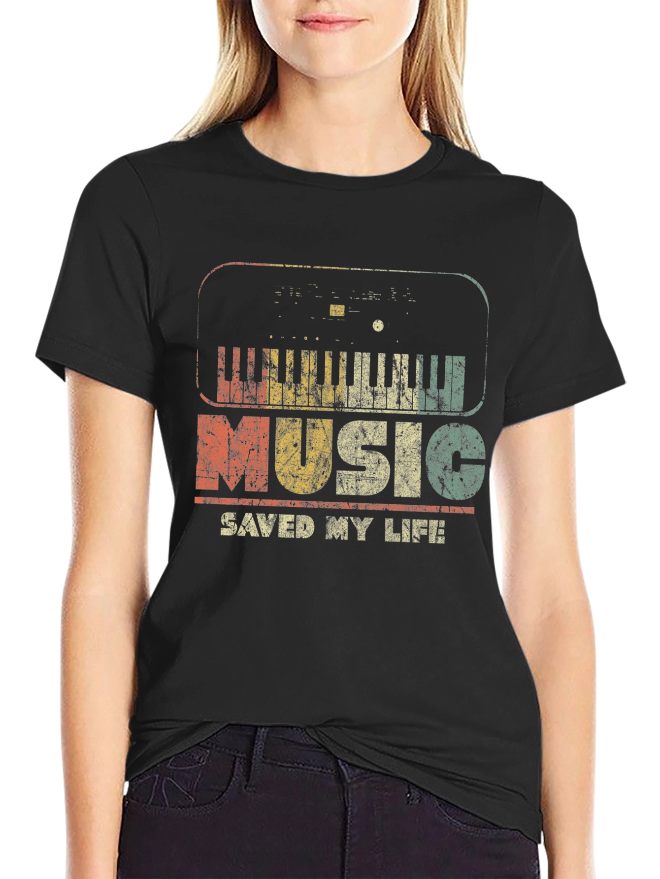Music Saved My Life Retro Graphic T-Shirt