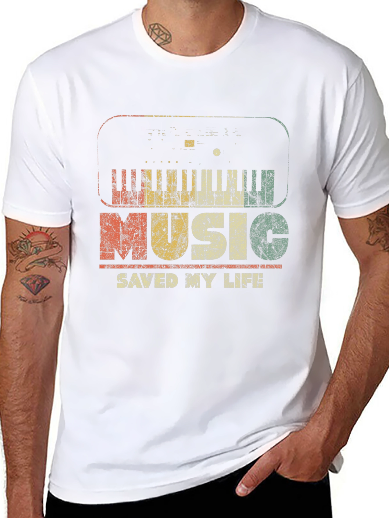 Music Saved My Life Retro Graphic T-Shirt