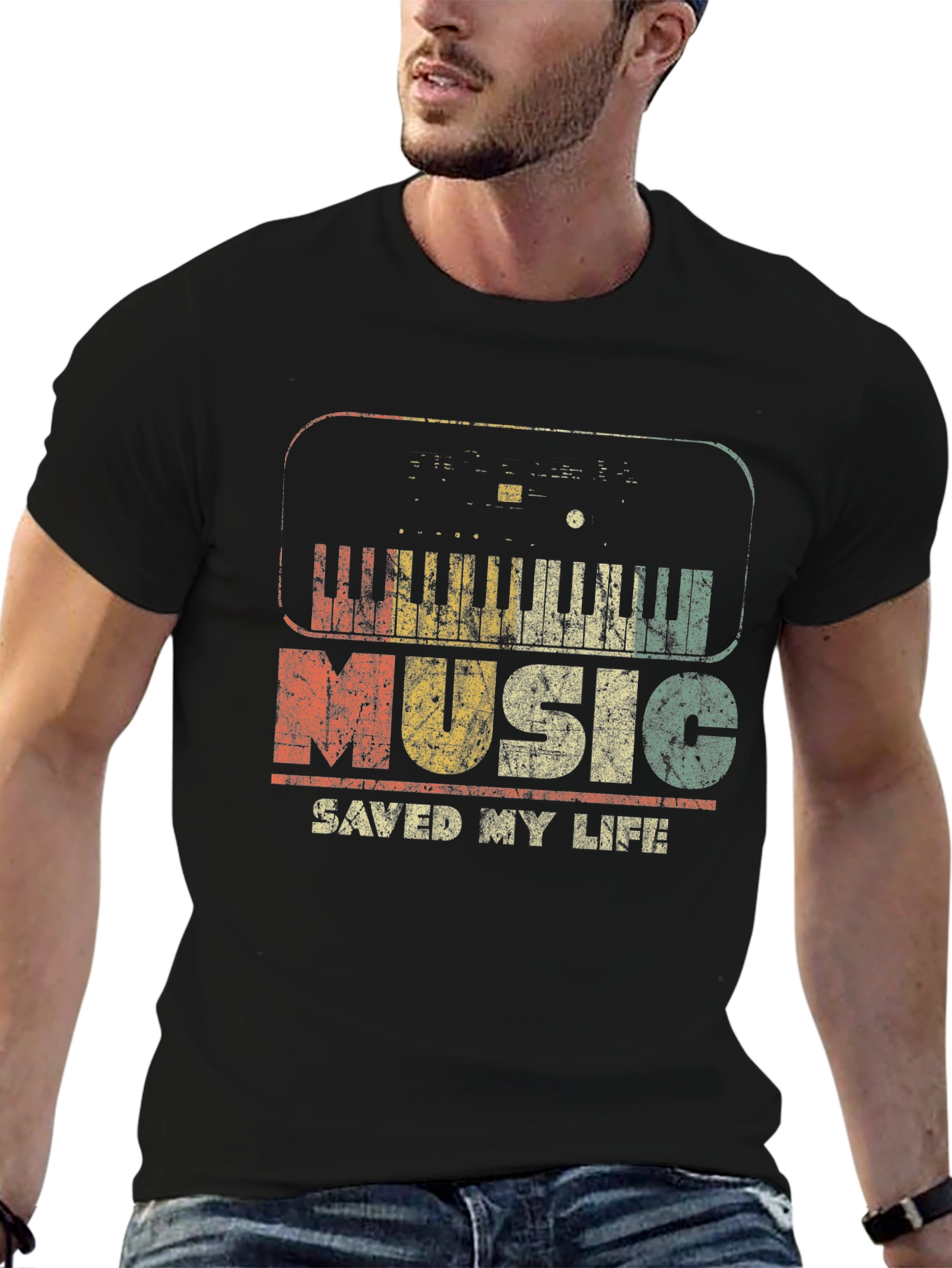 Music Saved My Life Retro Graphic T-Shirt