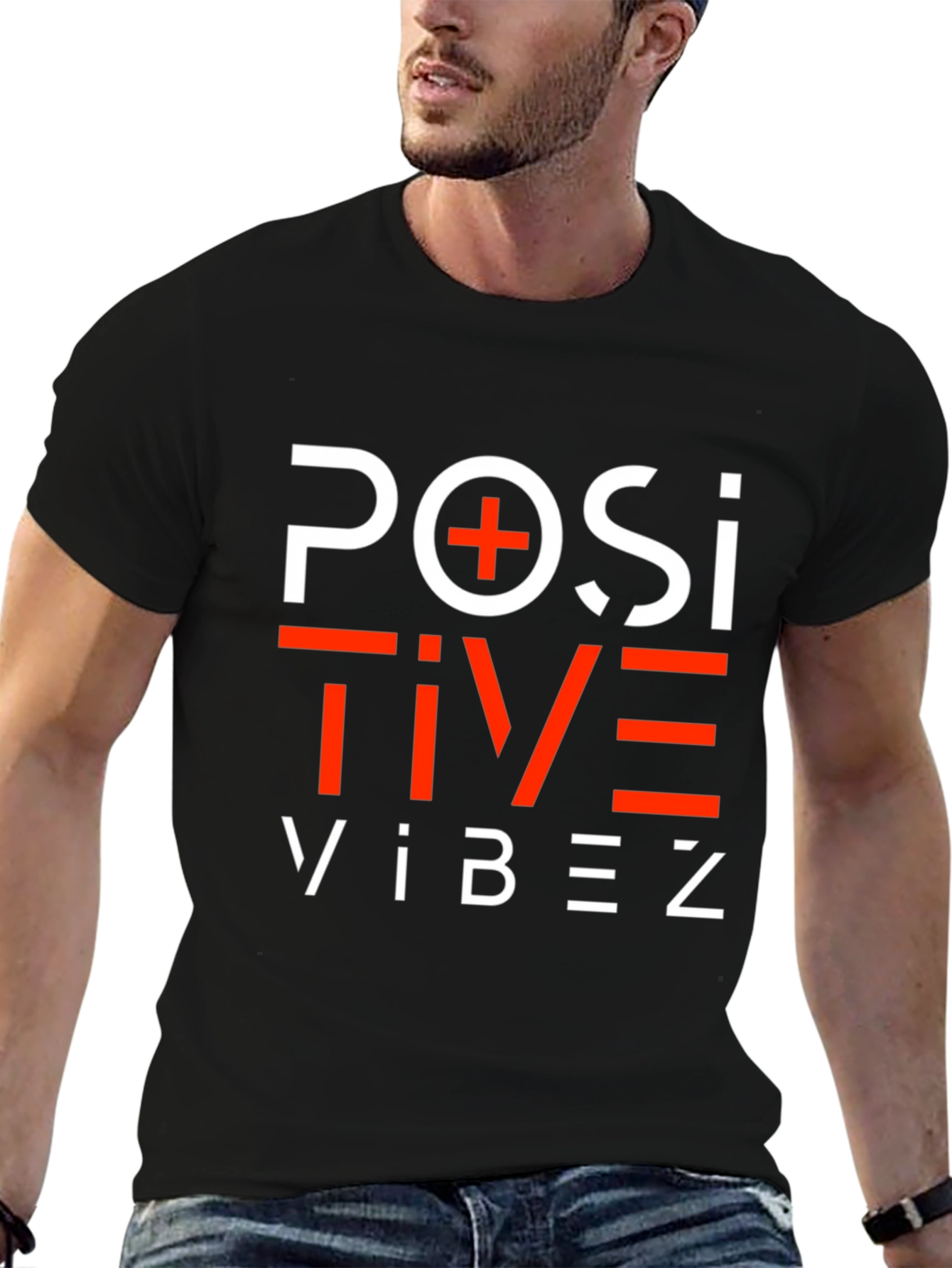 Positive Vibez Graphic Tee - Black