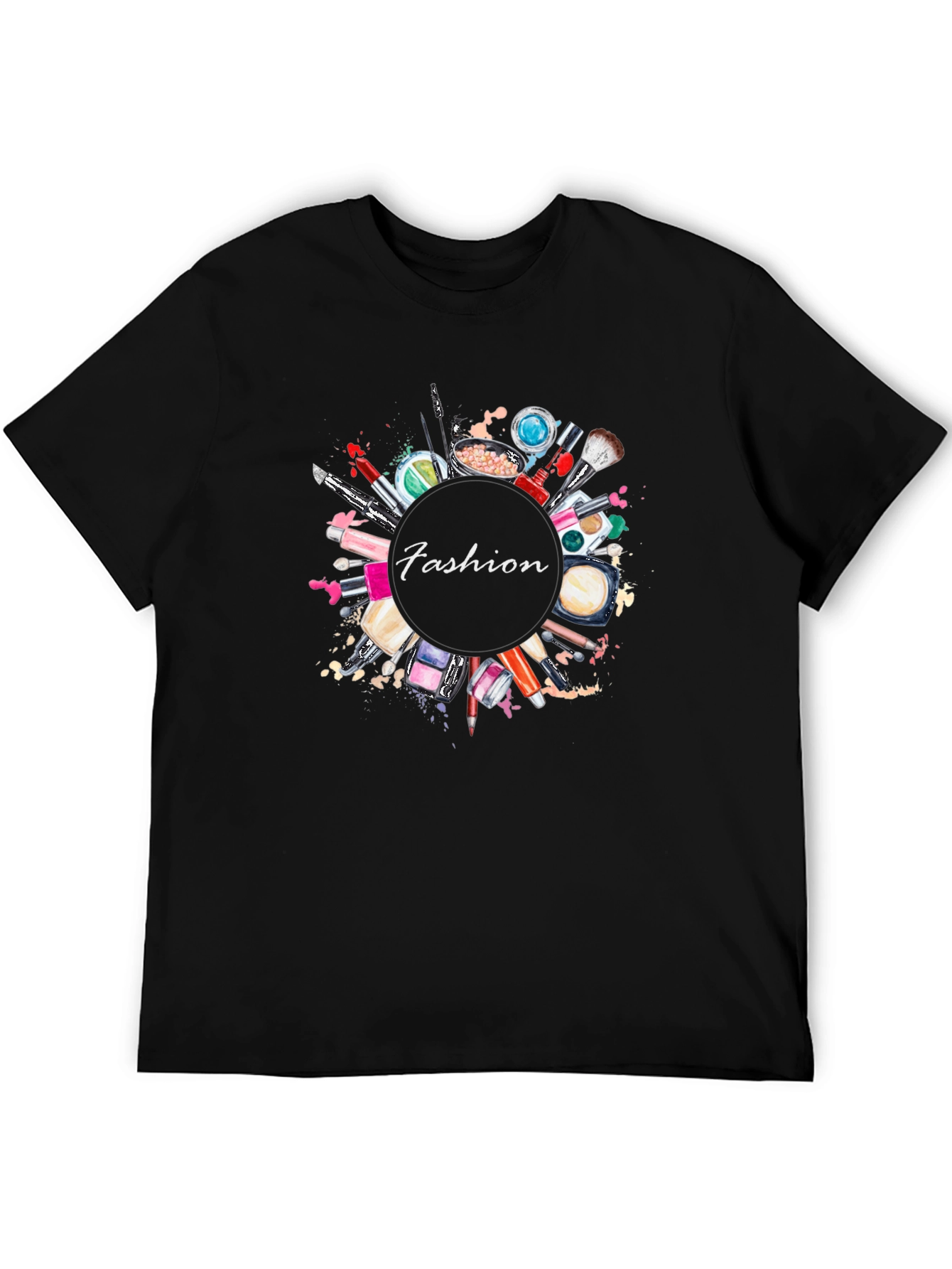 Fashion Make-up T-Shirt - Stylish Black Tee