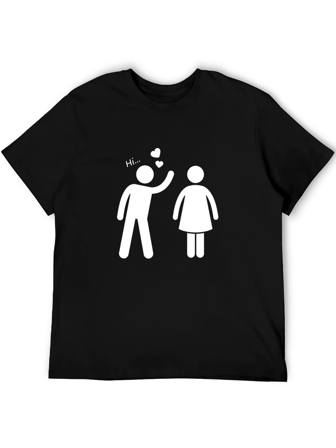 Hi Love T-Shirt -  Mens Black Graphic Tee