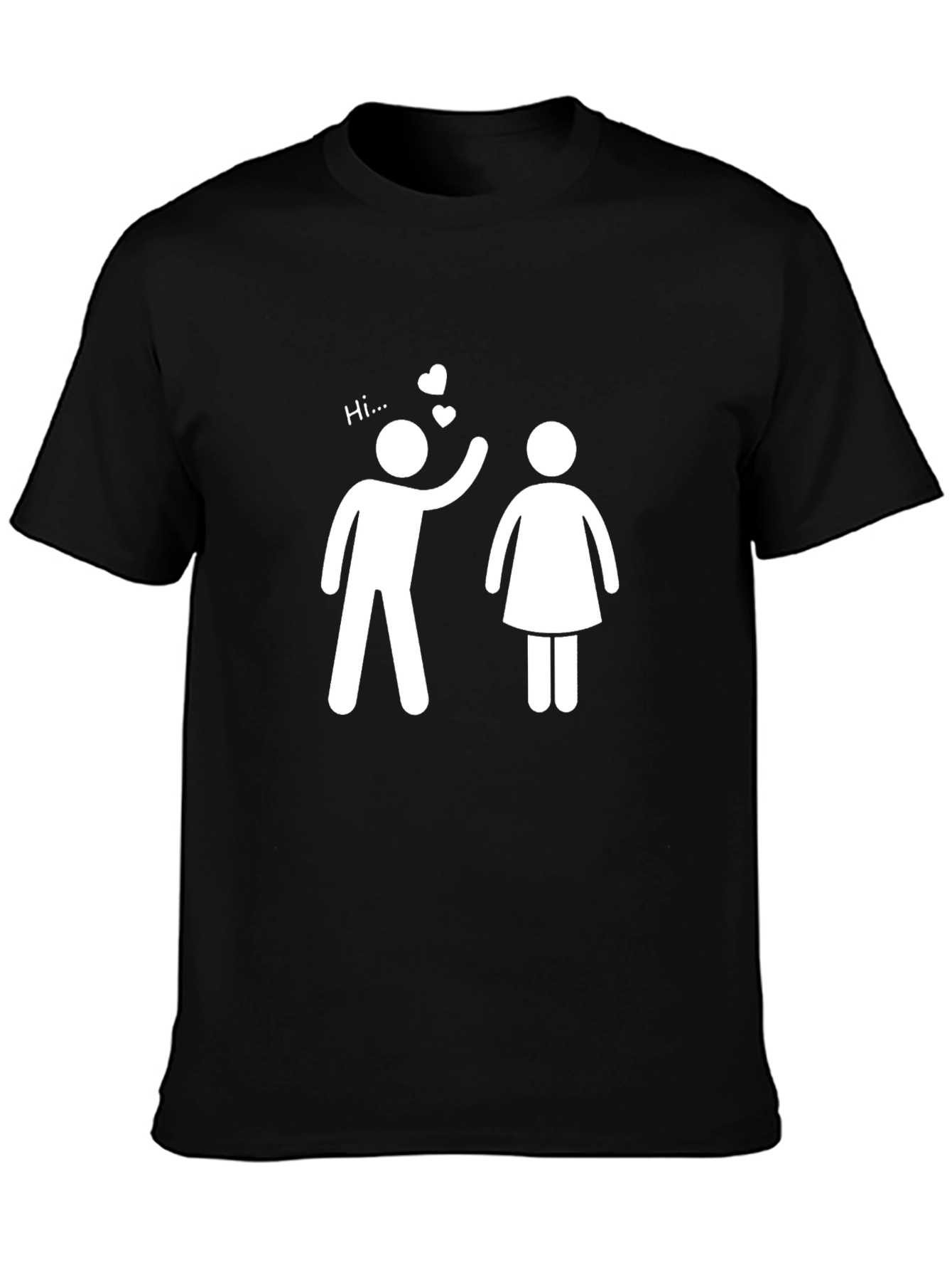 Hi Love T-Shirt -  Mens Black Graphic Tee