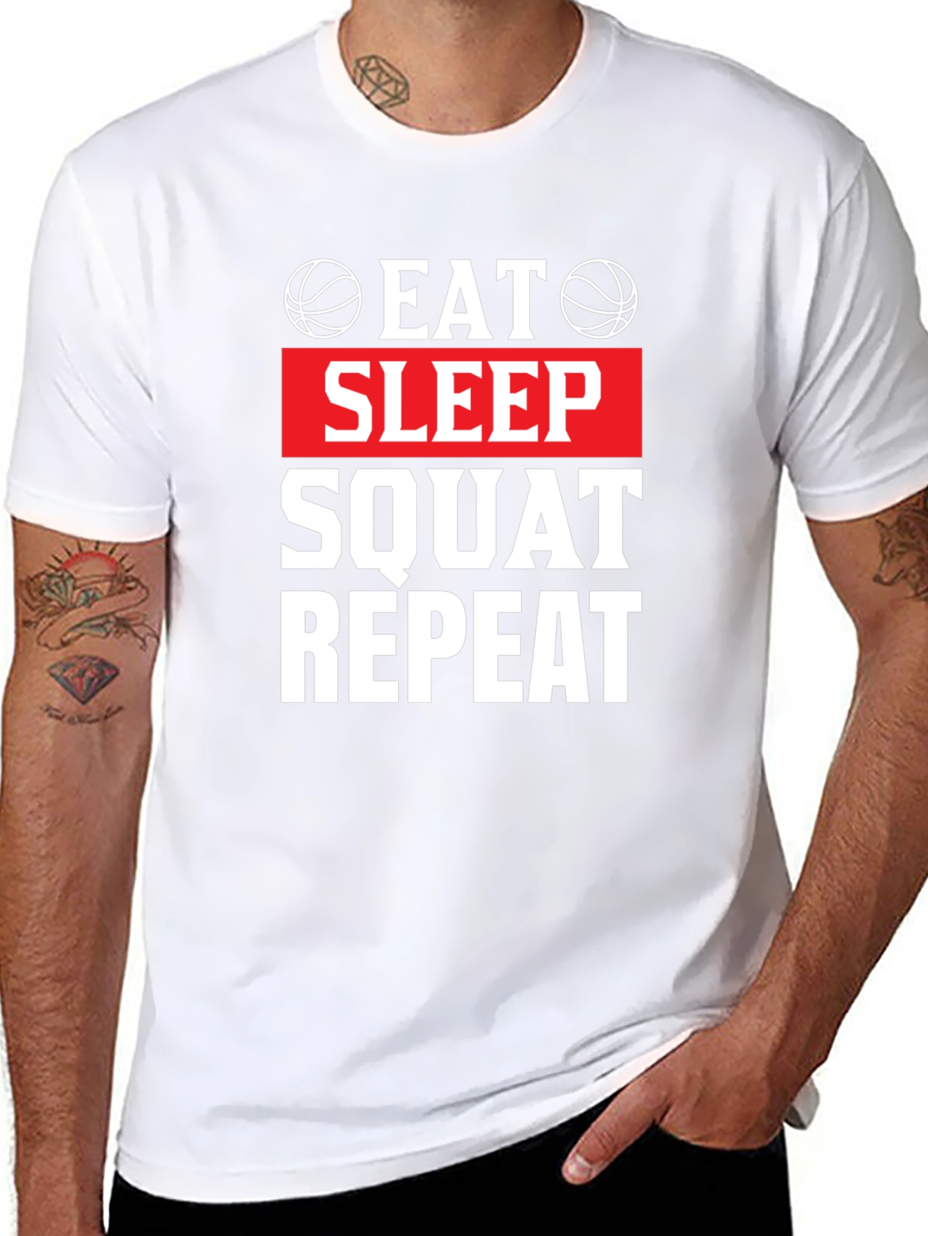 Eat Sleep Squat Repeat Graphic T-Shirt