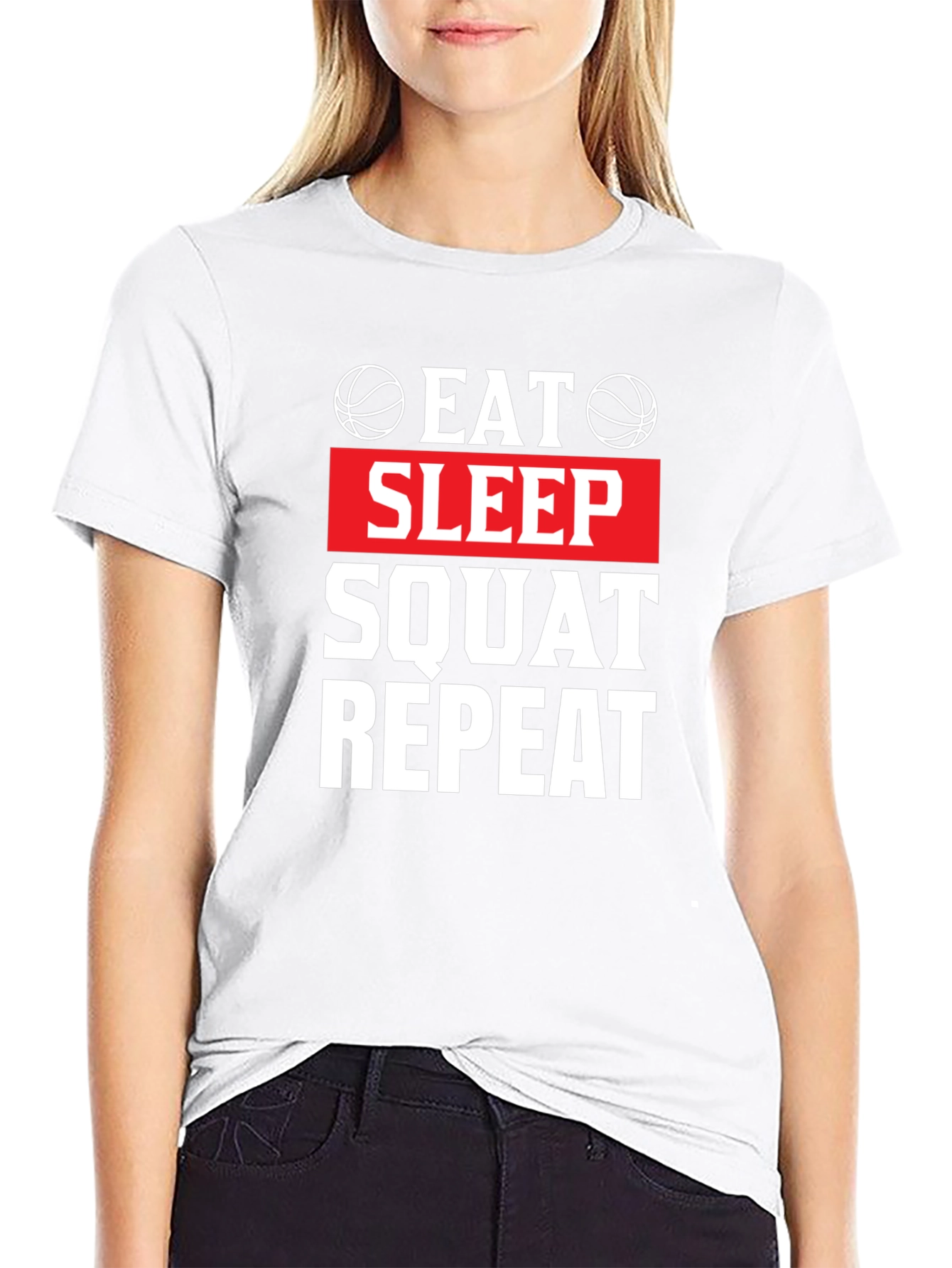 Eat Sleep Squat Repeat Graphic T-Shirt