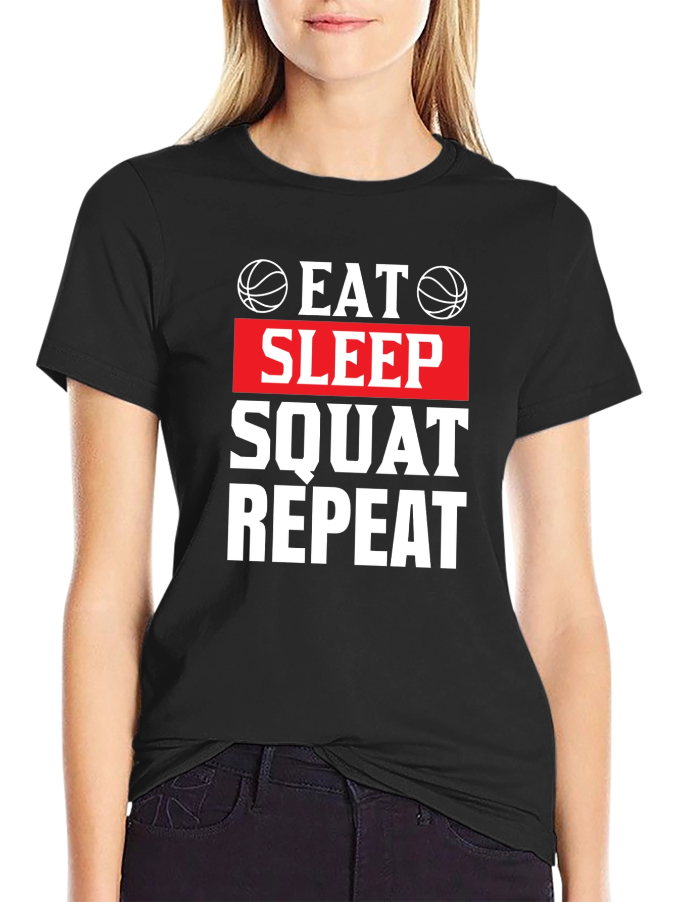 Eat Sleep Squat Repeat Graphic T-Shirt