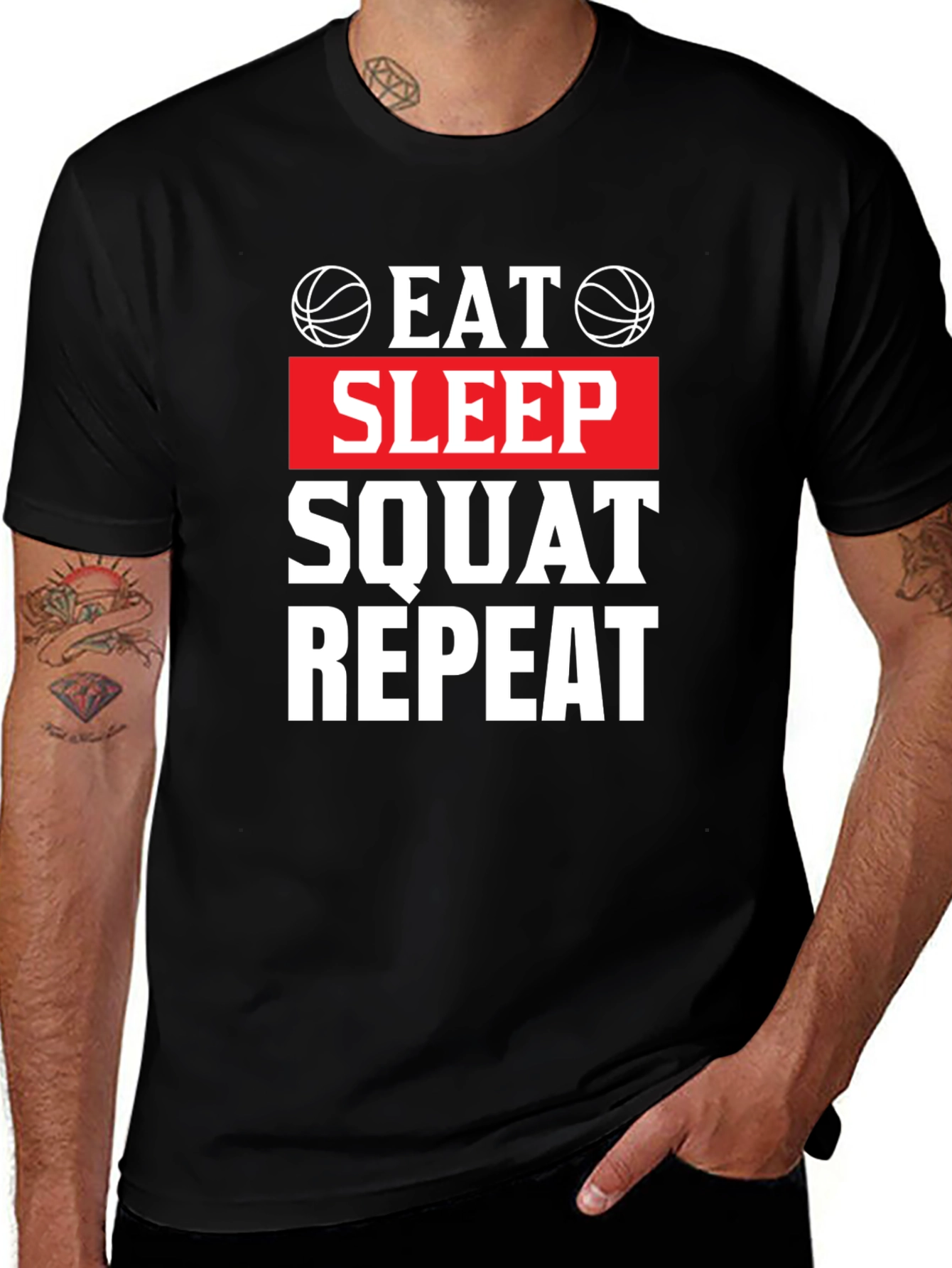 Eat Sleep Squat Repeat Graphic T-Shirt