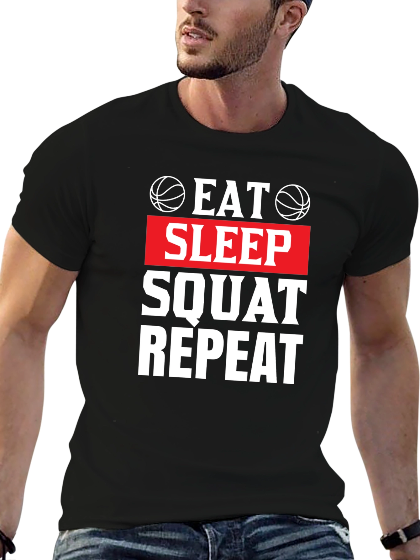 Eat Sleep Squat Repeat Graphic T-Shirt