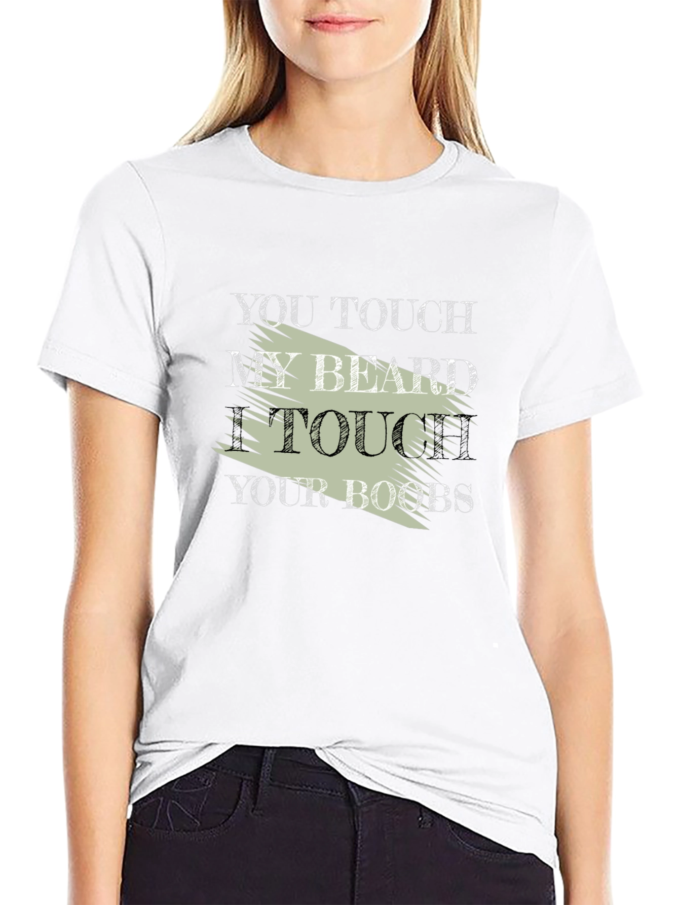 Funny Slogan T-Shirt - Touch My Beard Graphic Tee