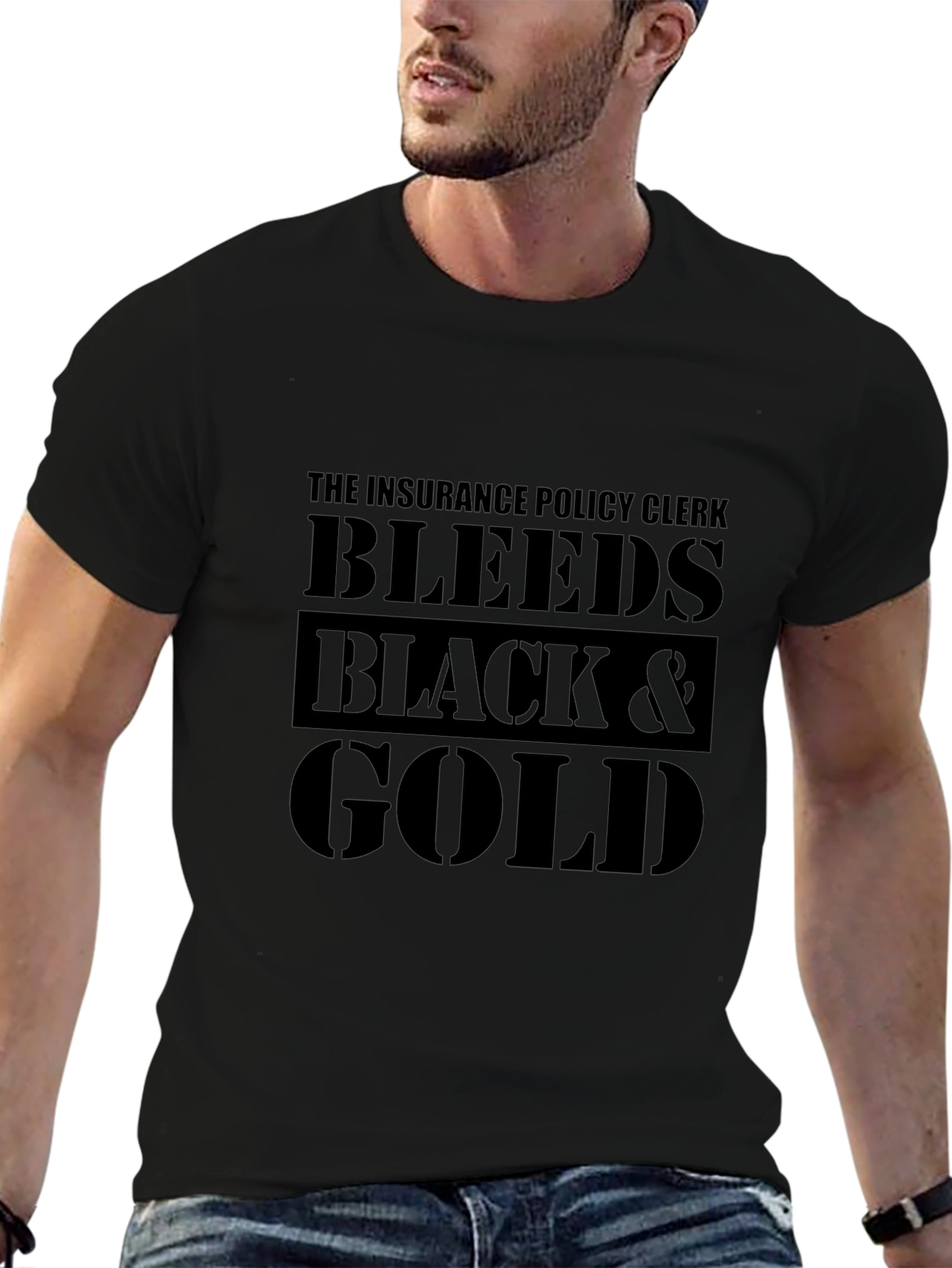 Insurance Policy Clerk Black & Gold T-Shirt
