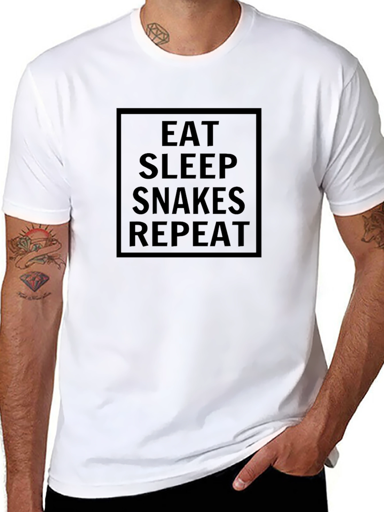 Eat Sleep Snakes Repeat Black T-Shirt