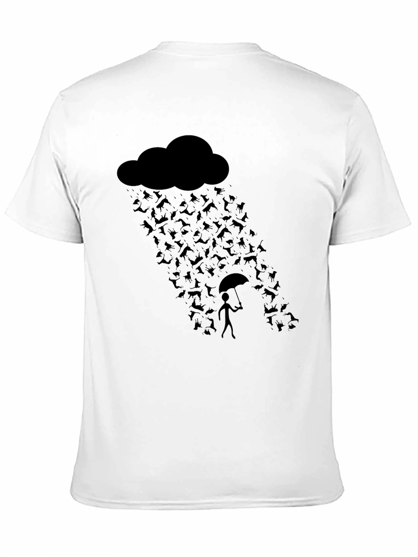 Humorous Raining Cats Graphic T-Shirt