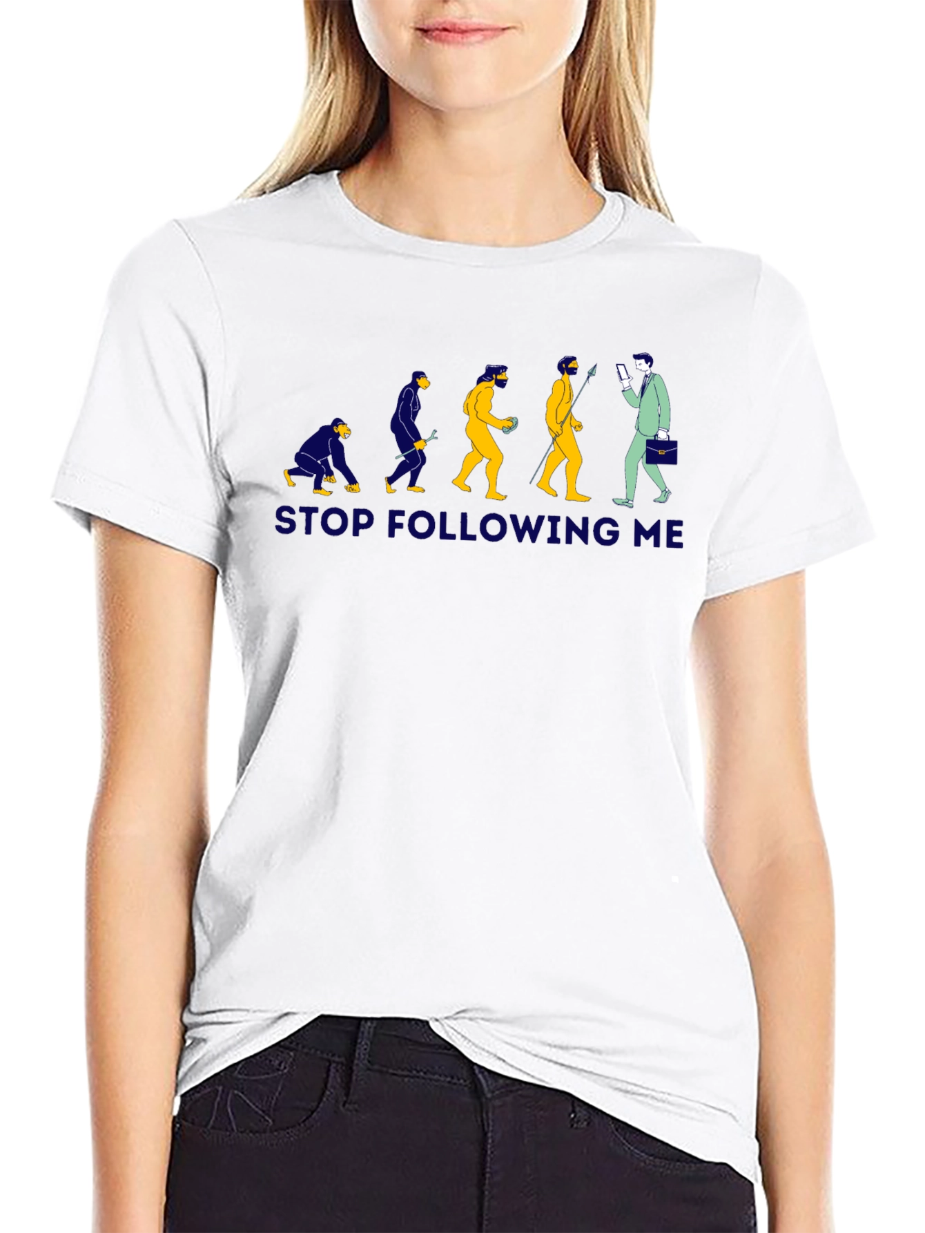 Evolution Stop Following Me Graphic T-Shirt