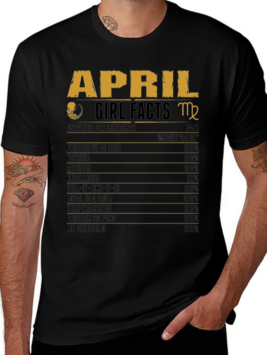 April Girl Facts T-Shirt Zodiac Virgo Birthday Gift