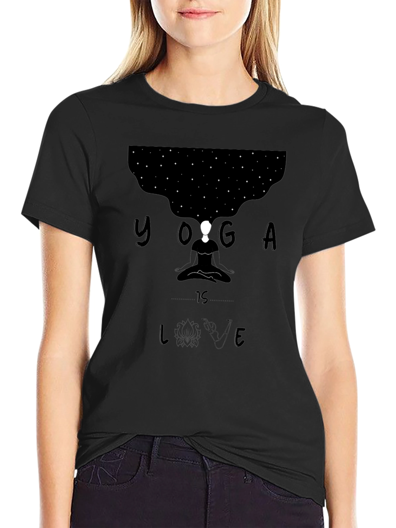 Yoga is Love Black Graphic Tee