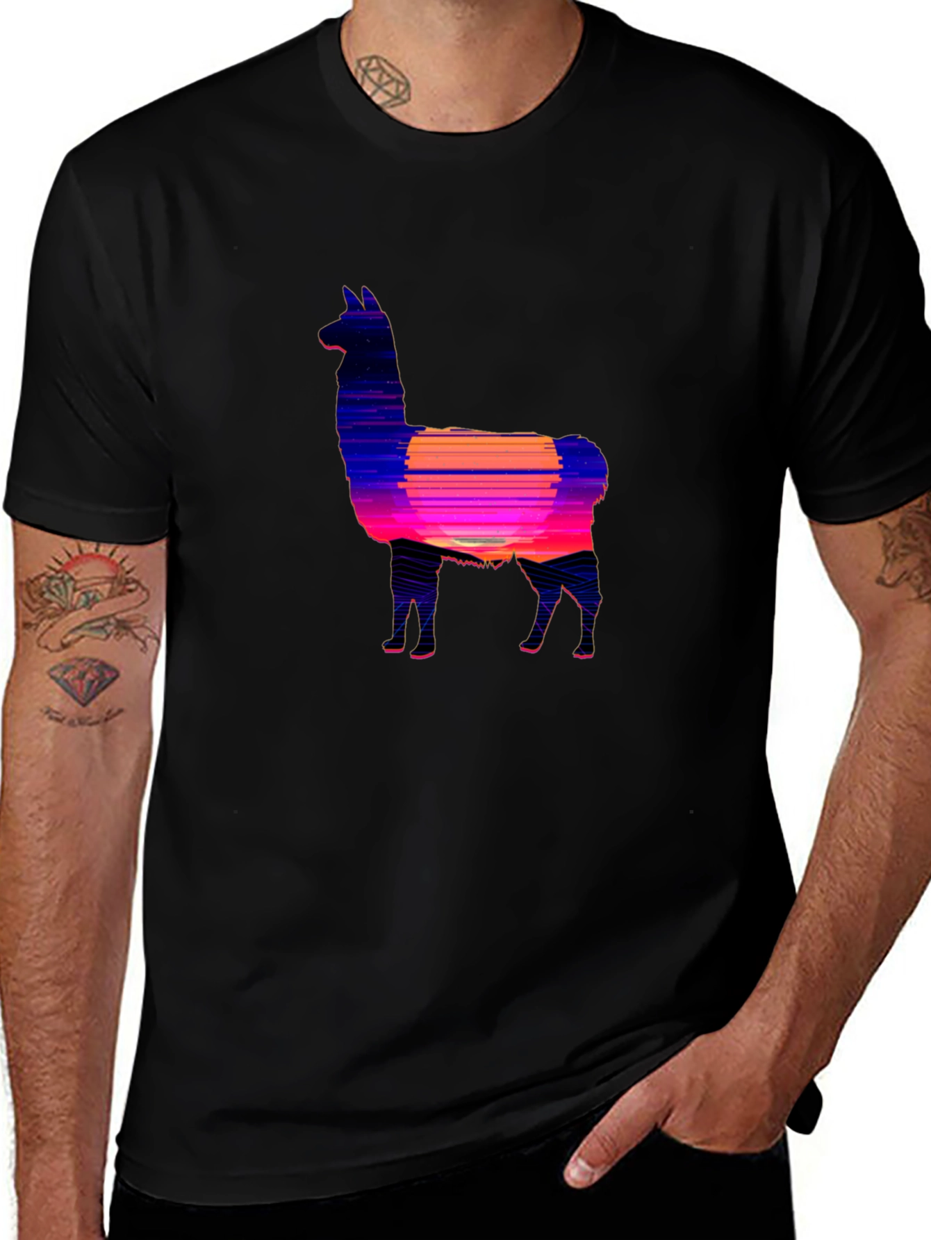 Llama Sunset Graphic Tee - Stylish Comfort