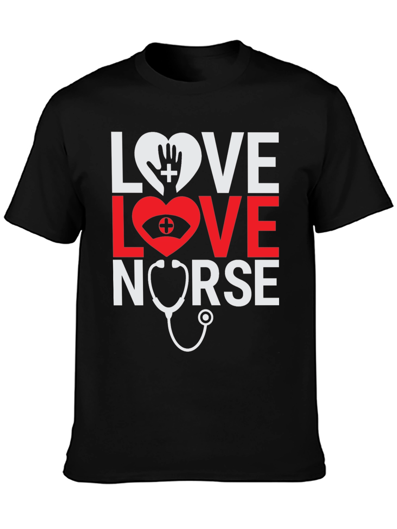 Love Nurse Black T-Shirt