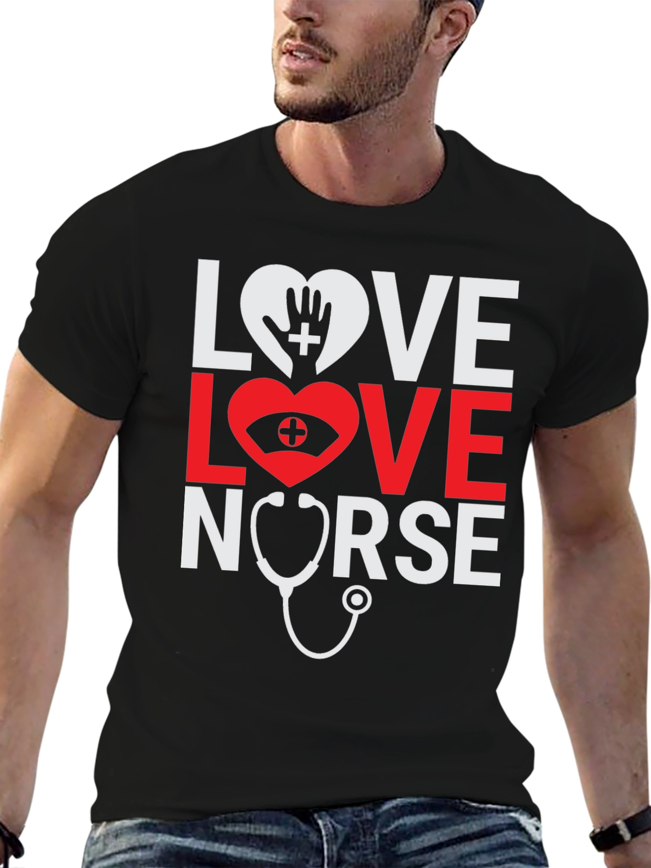 Love Nurse Black T-Shirt