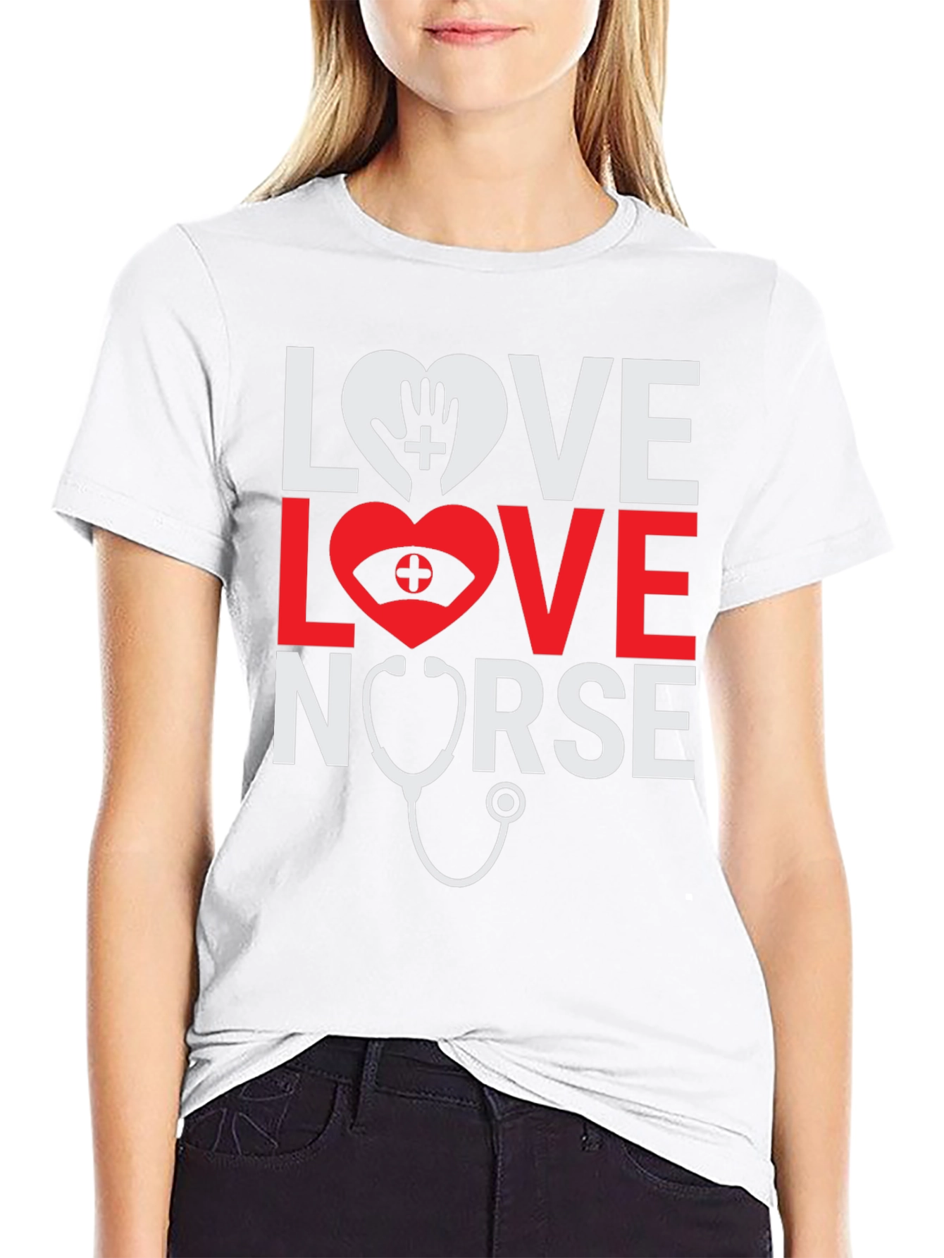 Love Nurse Black T-Shirt