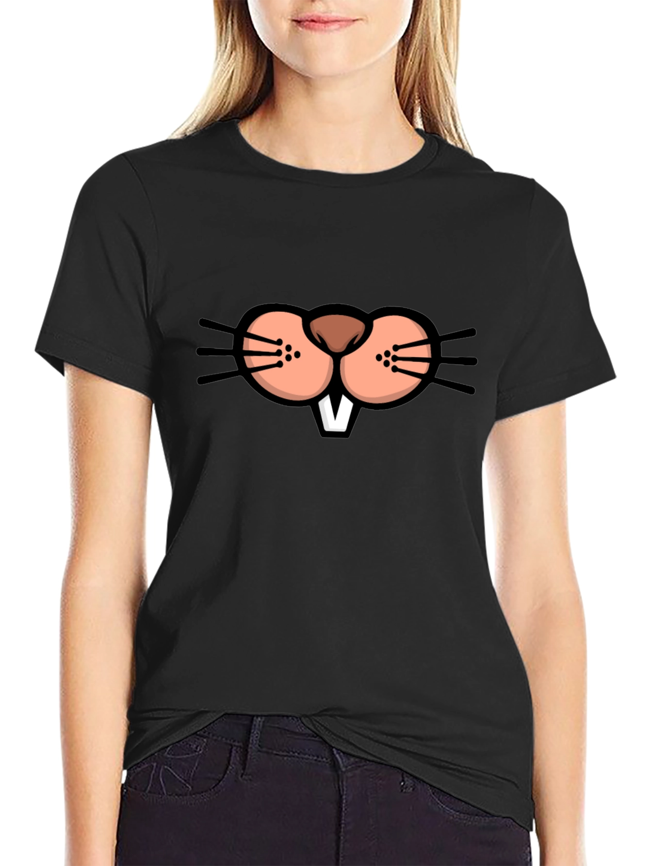 Funny Animal Face Graphic T-Shirt