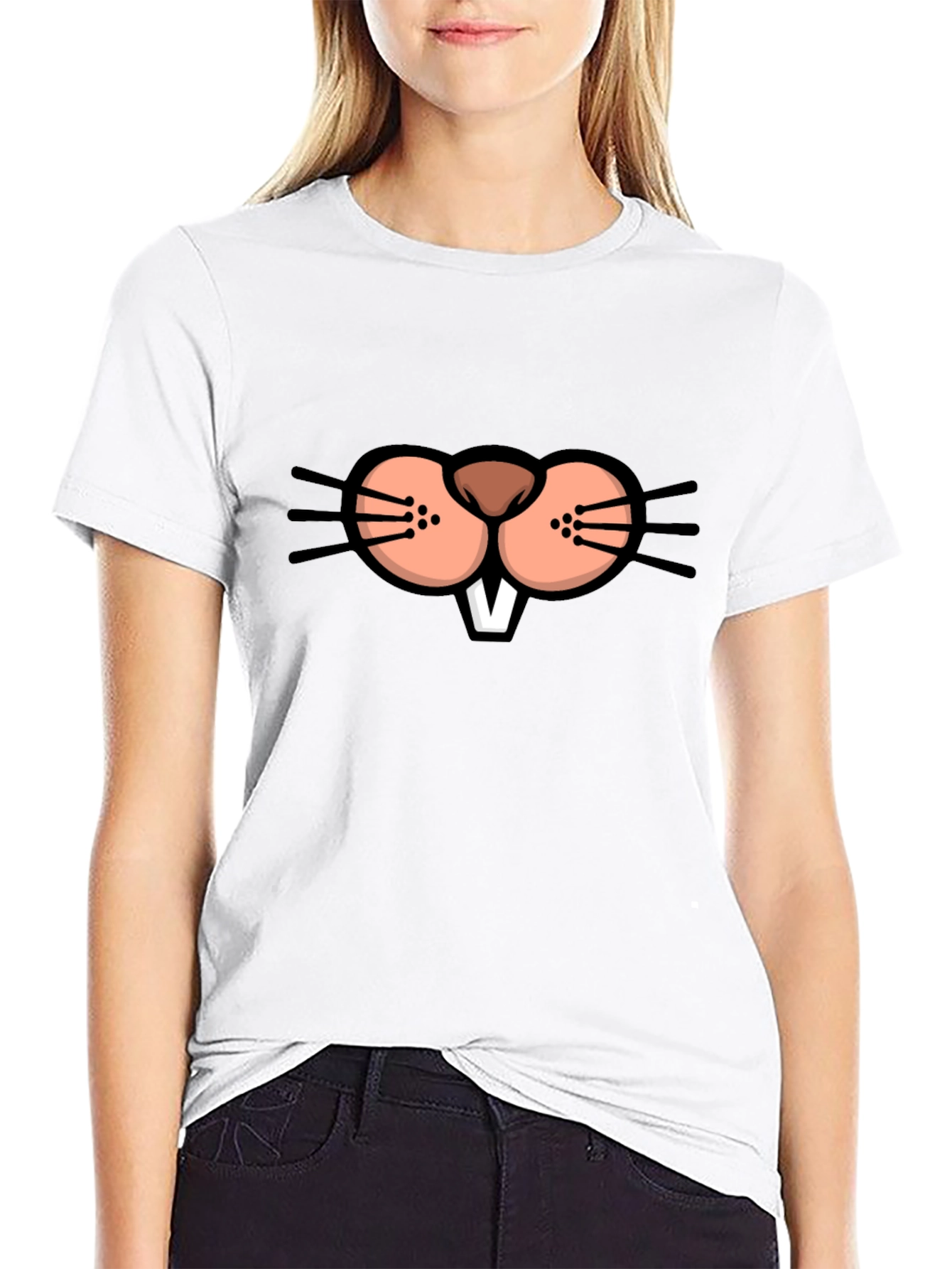 Funny Animal Face Graphic T-Shirt