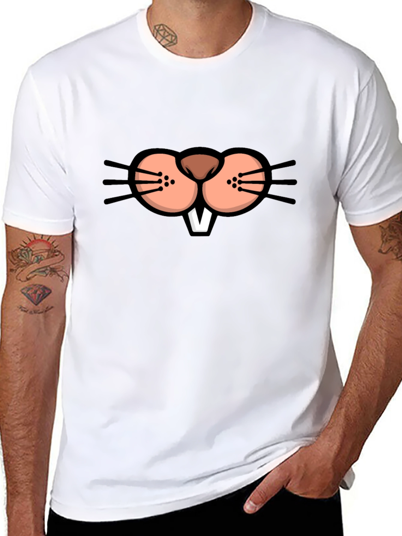 Funny Animal Face Graphic T-Shirt