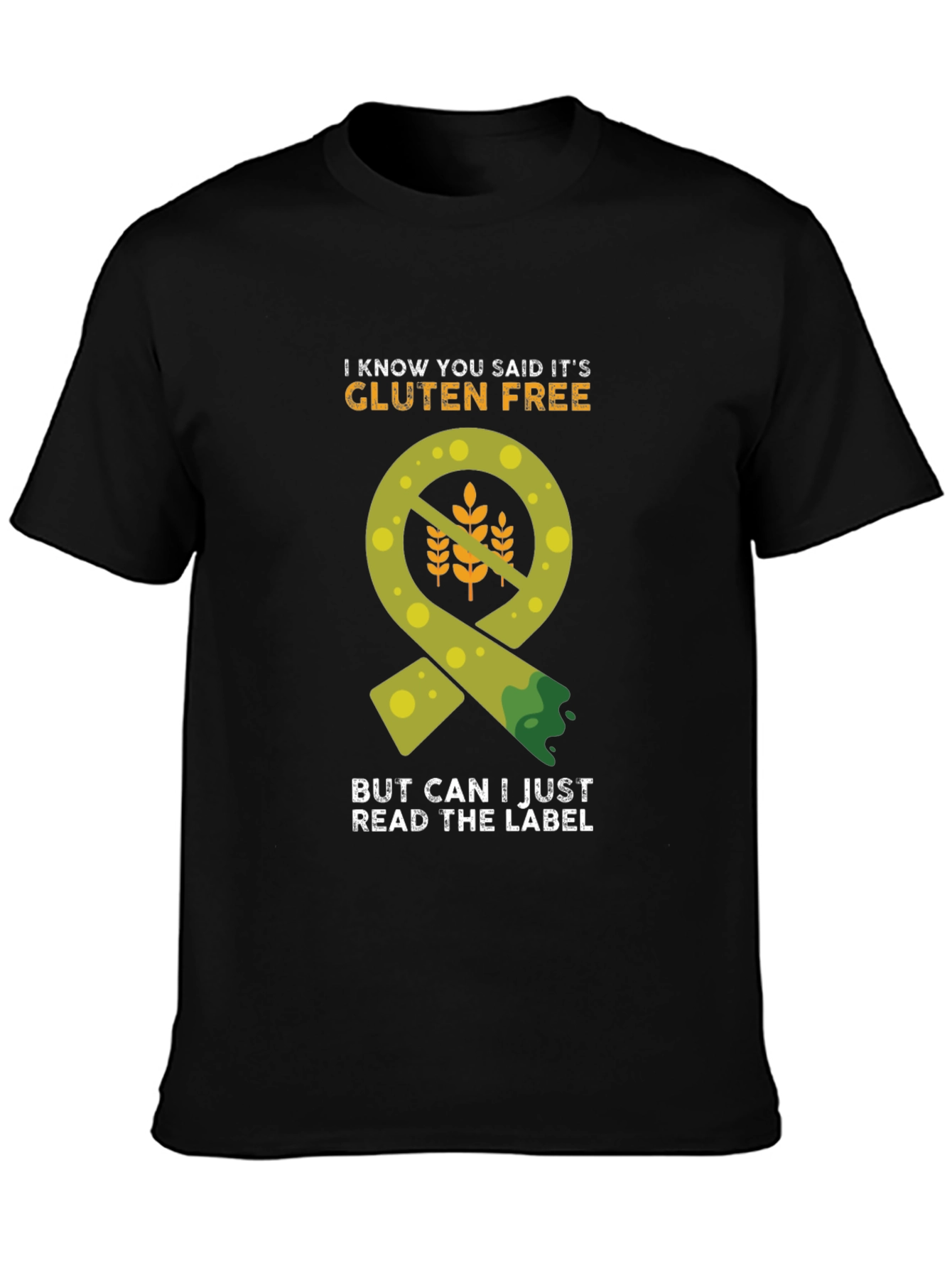 Gluten-Free Label Humor T-Shirt