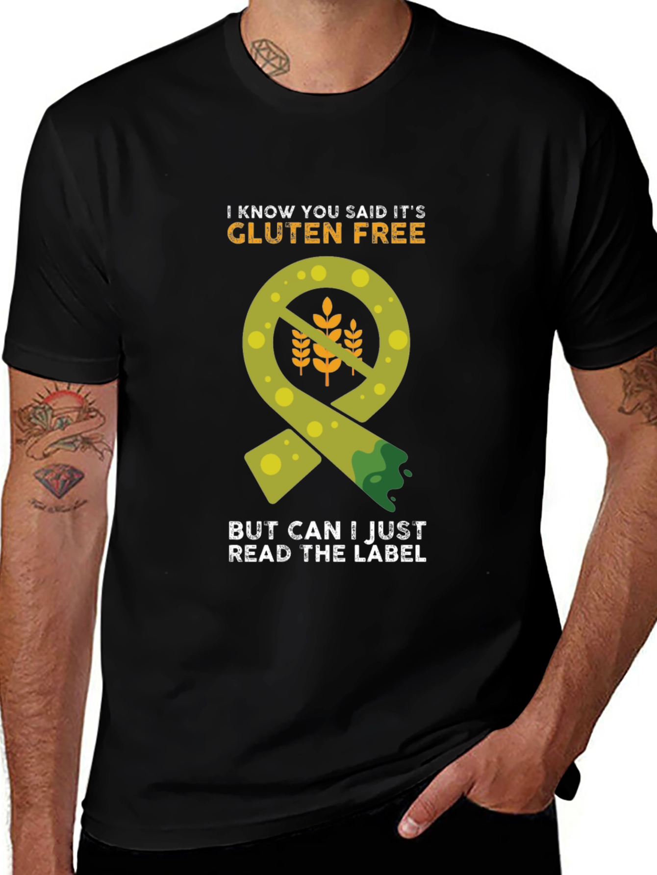 Gluten-Free Label Humor T-Shirt