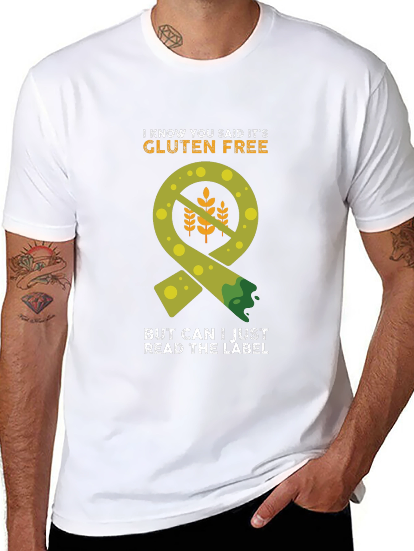 Gluten-Free Label Humor T-Shirt